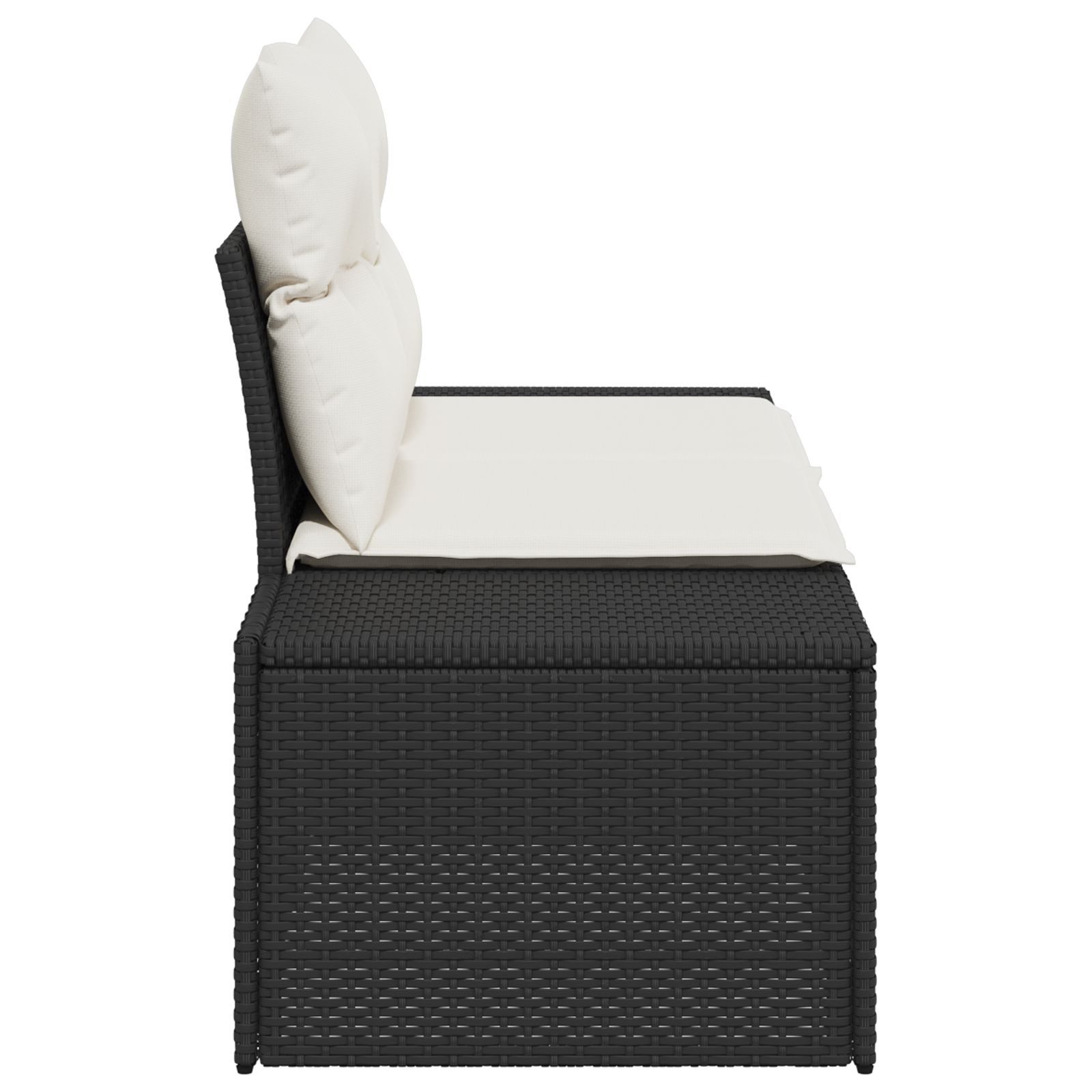 2-Seater Garden Sofa with Cushions Black Poly Rattan - Image 6