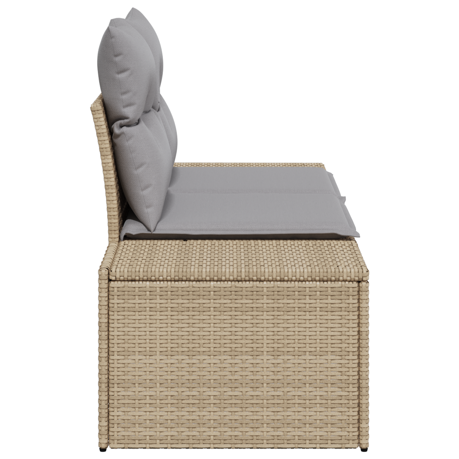 2-Seater Garden Sofa with Cushions Beige Poly Rattan - Image 6
