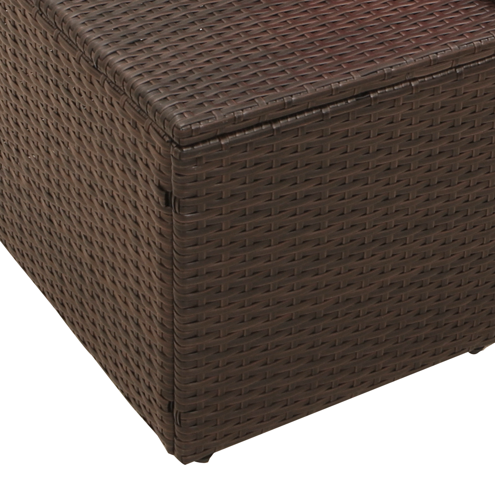 2-Seater Garden Sofa with Storage & Cushions Brown Poly Rattan - Image 8