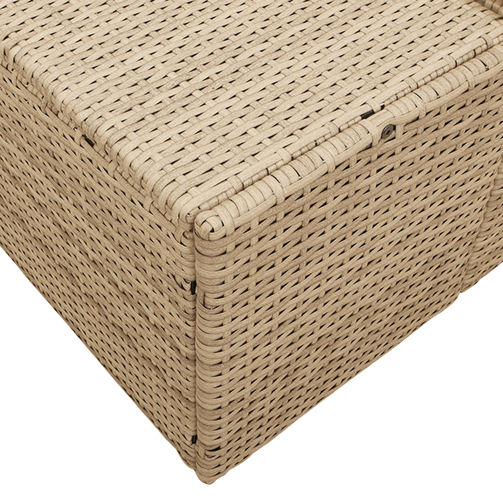 2-Seater Garden Sofa with Storage & Cushions Beige Poly Rattan - Image 7