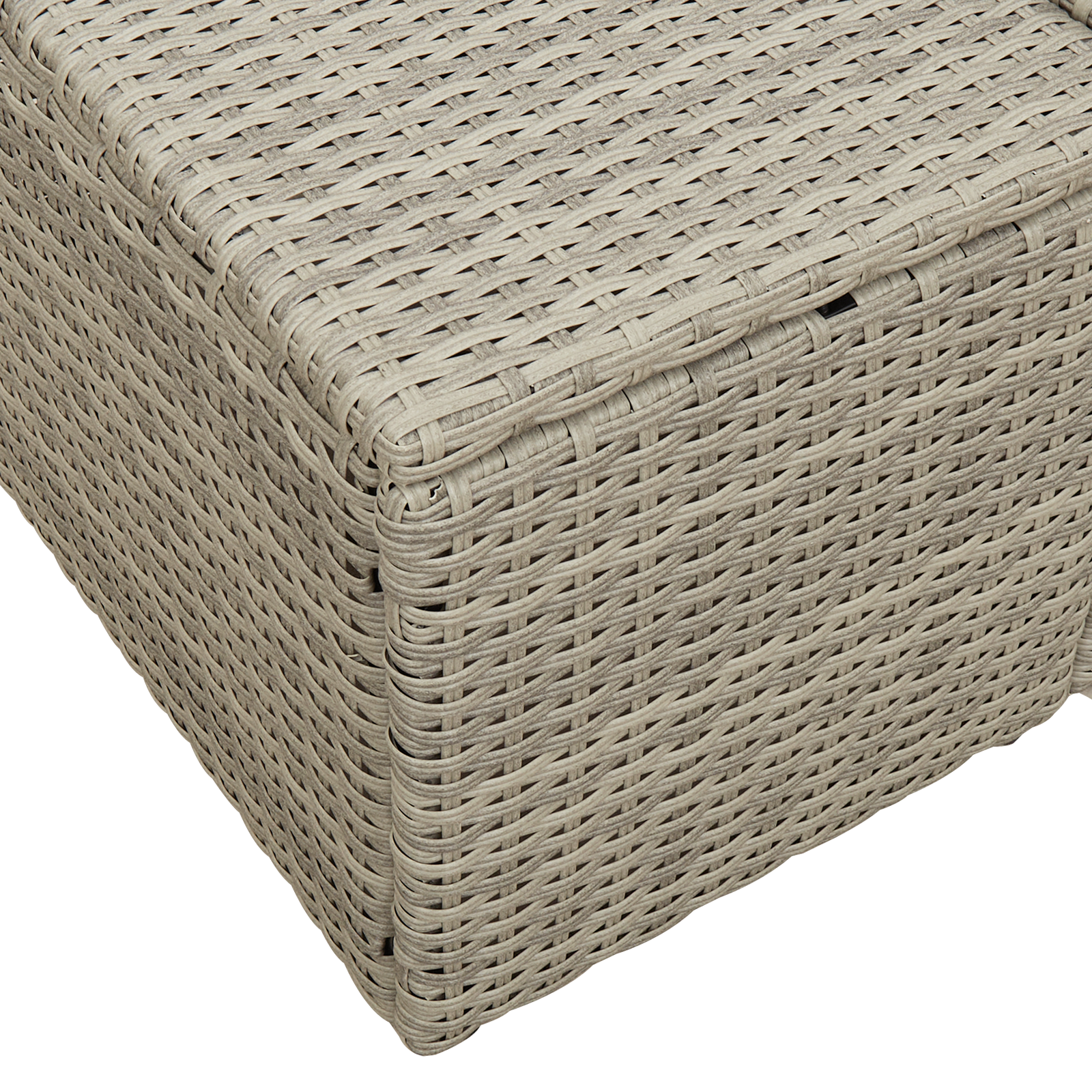 2-Seater Garden Sofa with Storage & Cushions Grey Poly Rattan - Image 6