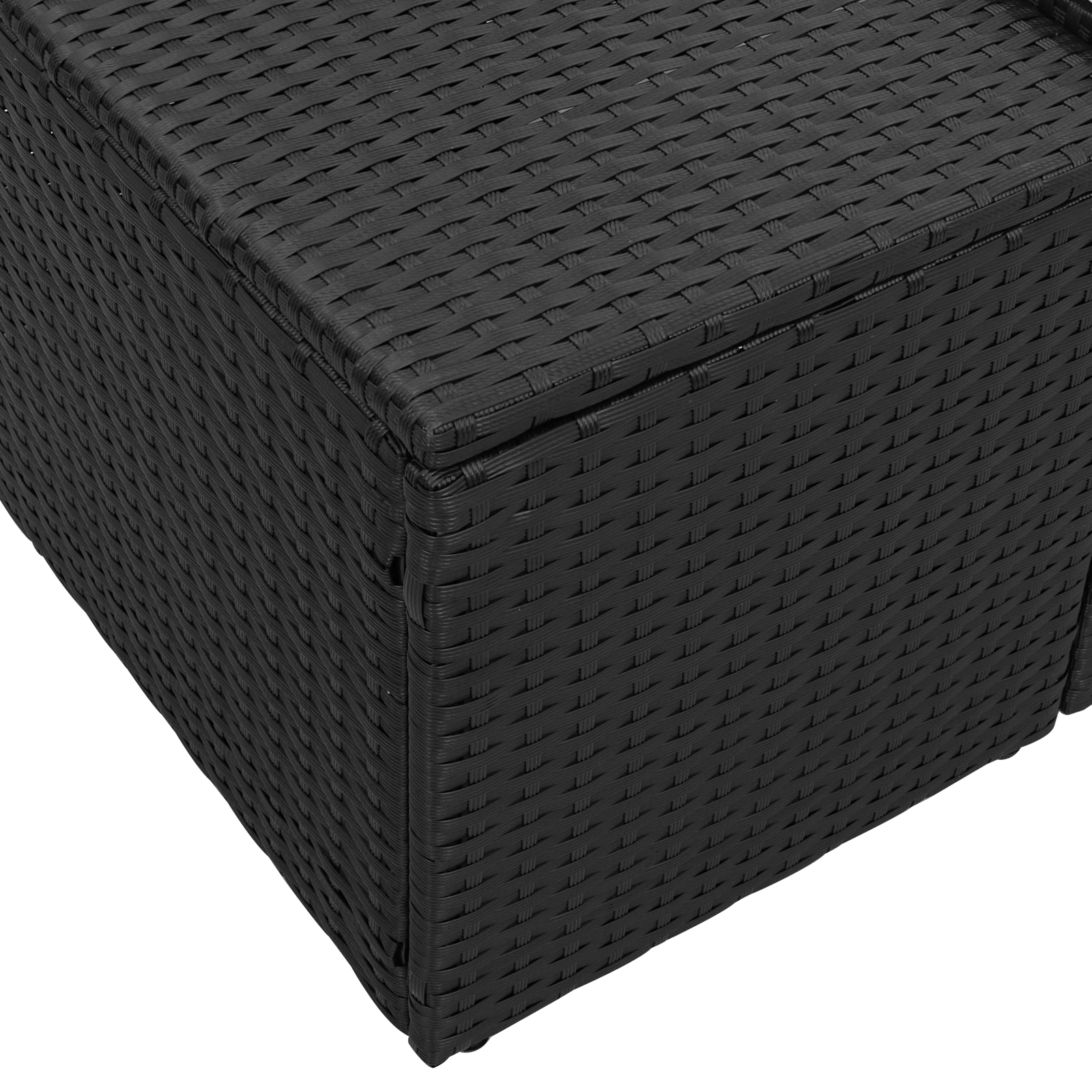 2-Seater Garden Sofa with Storage&Cushions Black Poly Rattan - Image 7