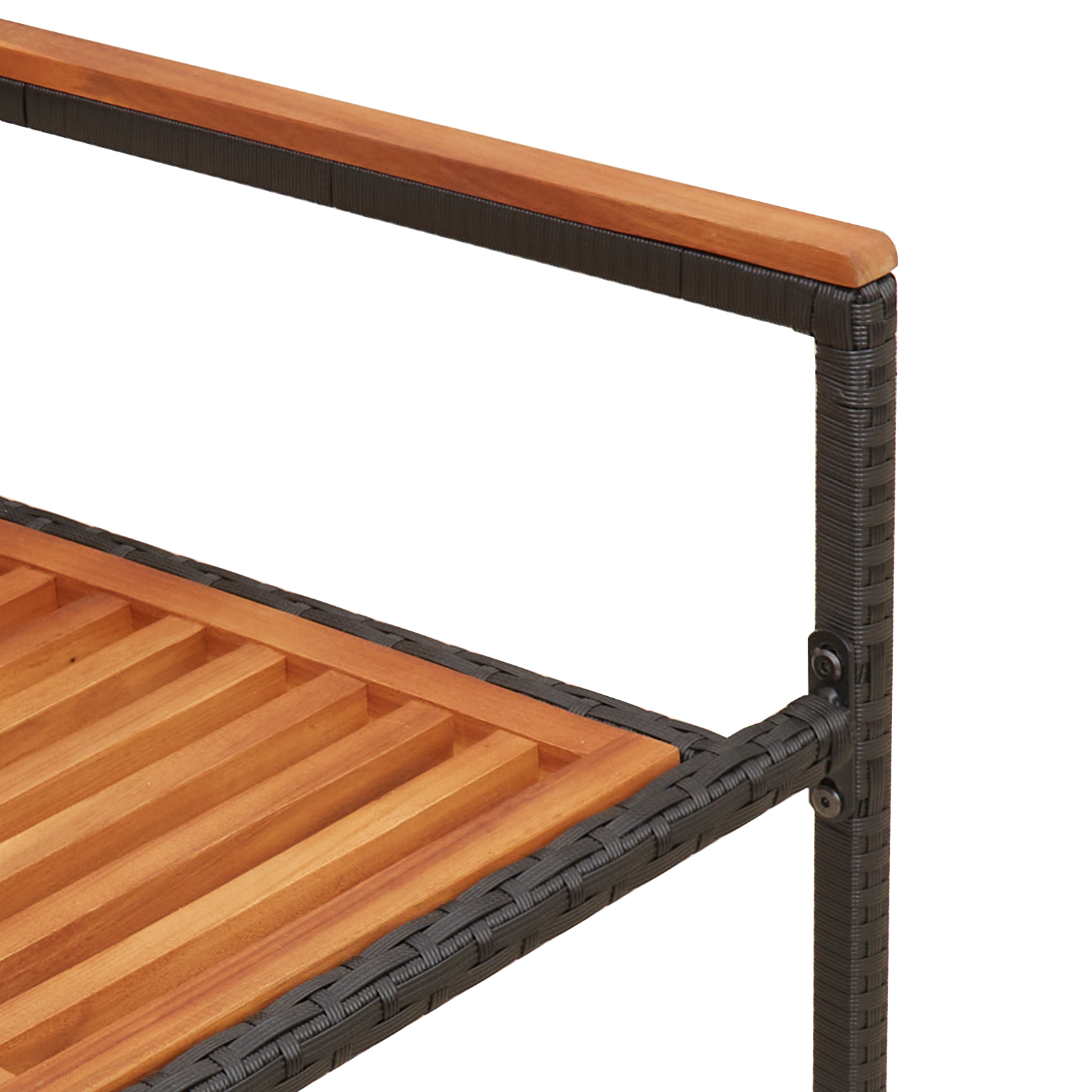 Stacking Garden Chairs with Cushions 2 pcs Black Poly Rattan - Image 9