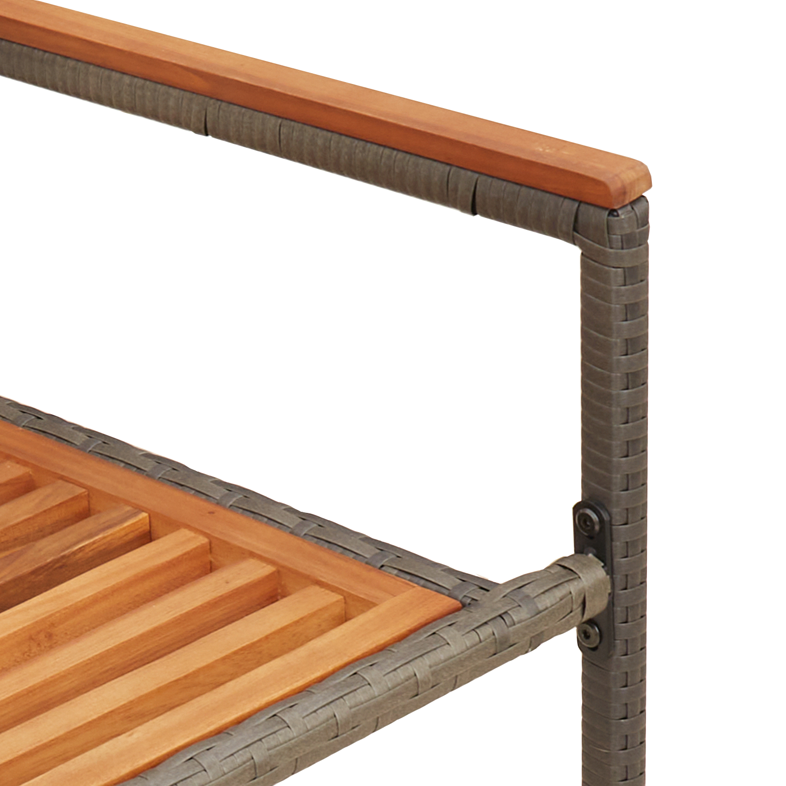 Stacking Garden Chairs with Cushions 2 pcs Grey Poly Rattan - Image 9