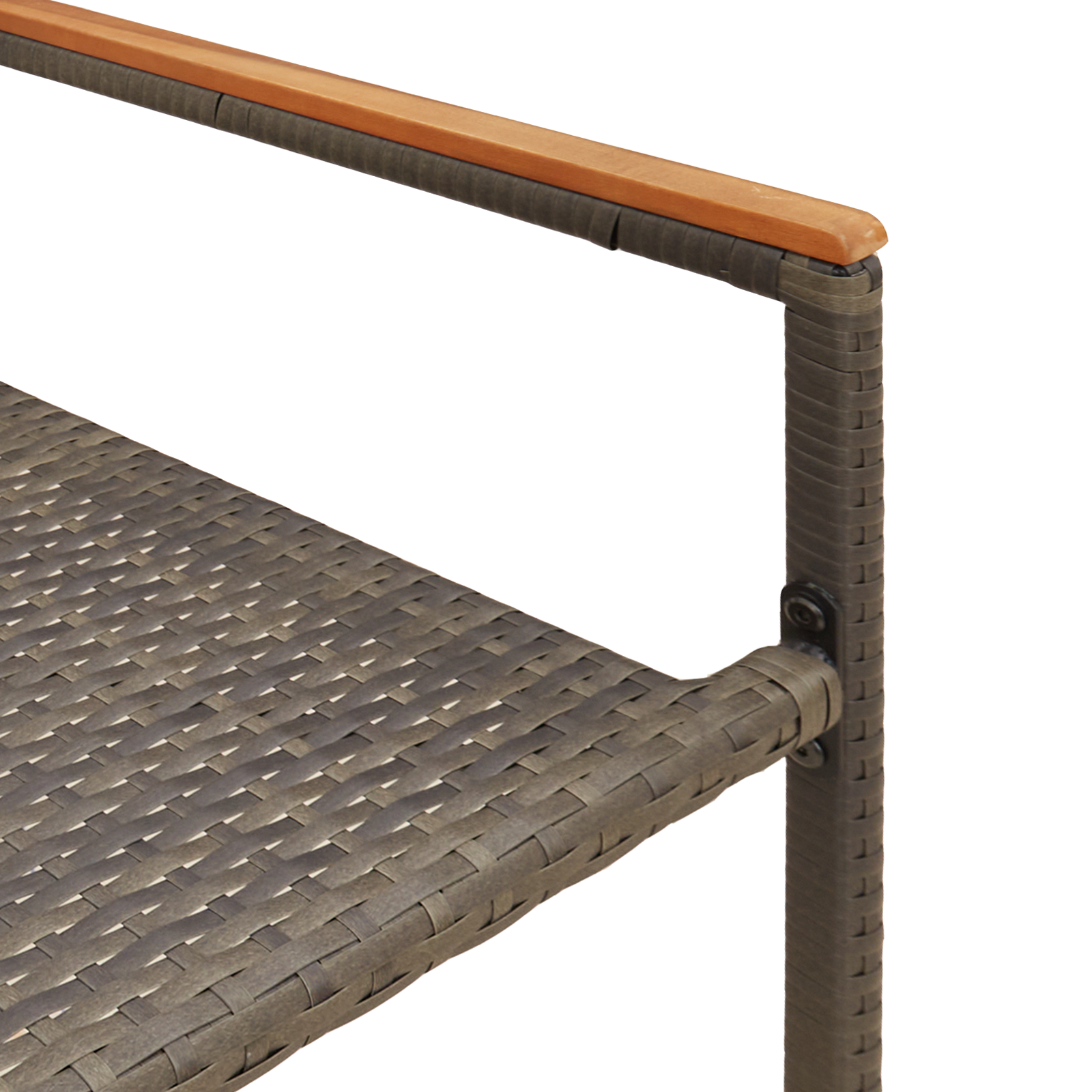 Stacking Garden Chairs with Cushions 2 pcs Grey Poly Rattan - Image 9