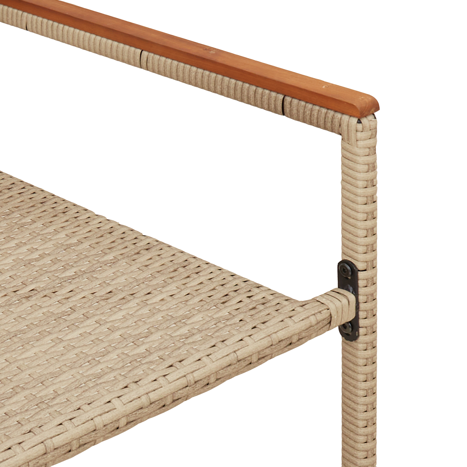 Stacking Garden Chairs with Cushions 2 pcs Beige Poly Rattan - Image 9