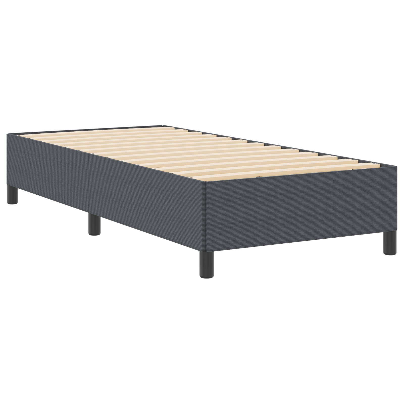 Bed Frame Dark Grey 80x200 cm Corduroy Fabric - Image 2