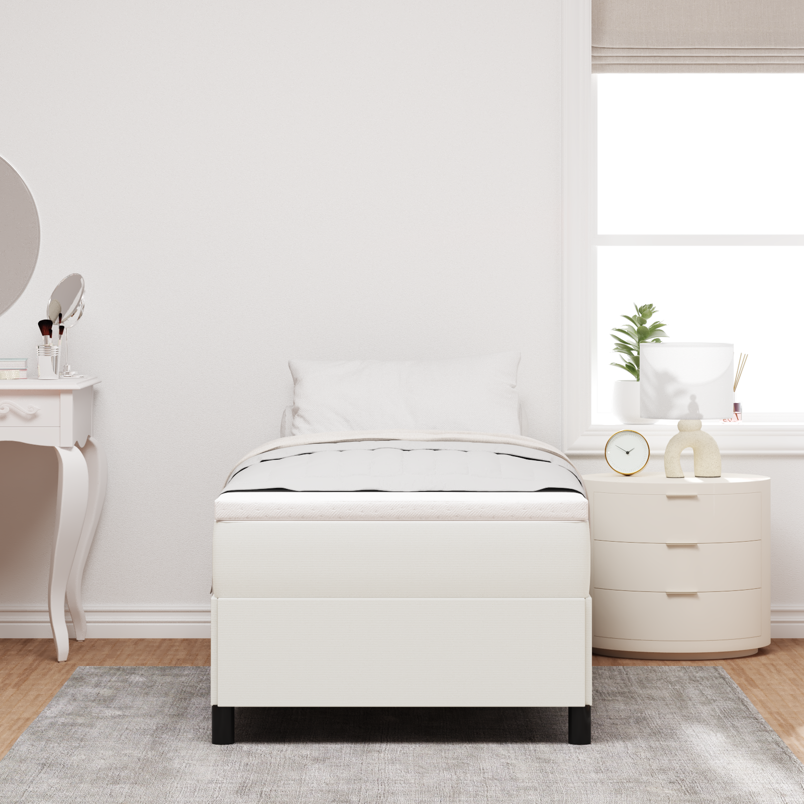 Thumbnail - vidaXL Bettgestell Creme 90x190 cm Cordstoff
