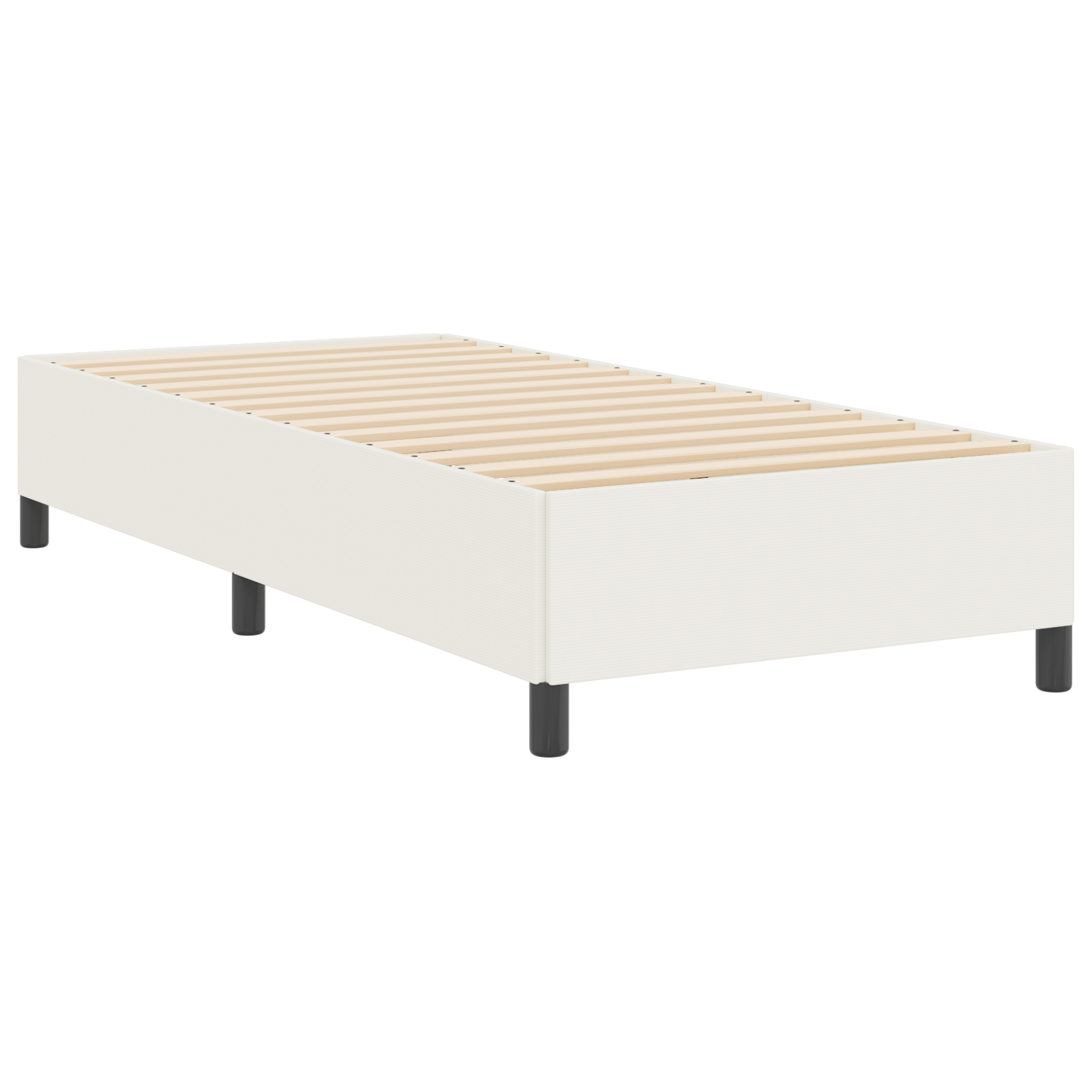 Bed Frame Cream 90x200 cm Corduroy Fabric - Image 5