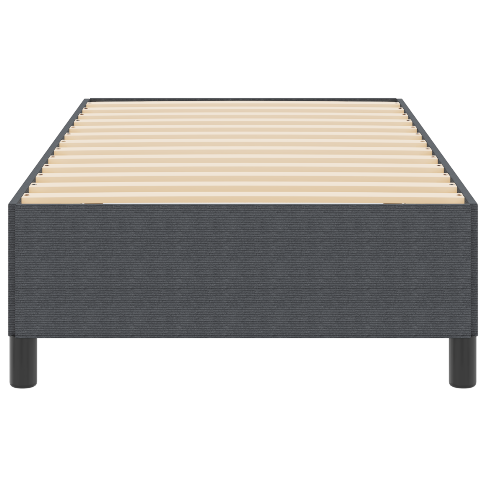 Bed Frame Dark Grey 100x200 cm Corduroy Fabric - Image 5