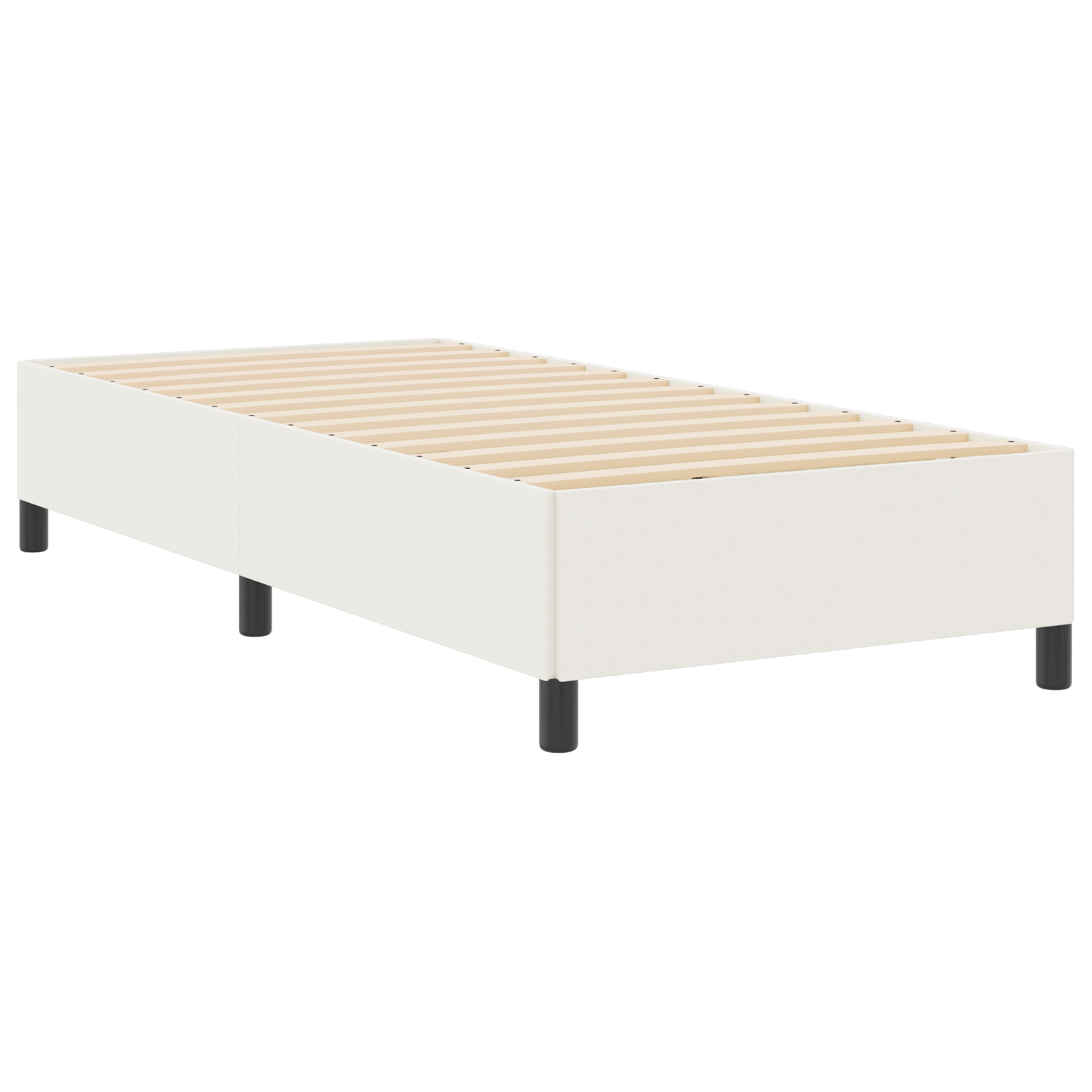 Bed Frame Cream 100x200 cm Corduroy Fabric - Image 3