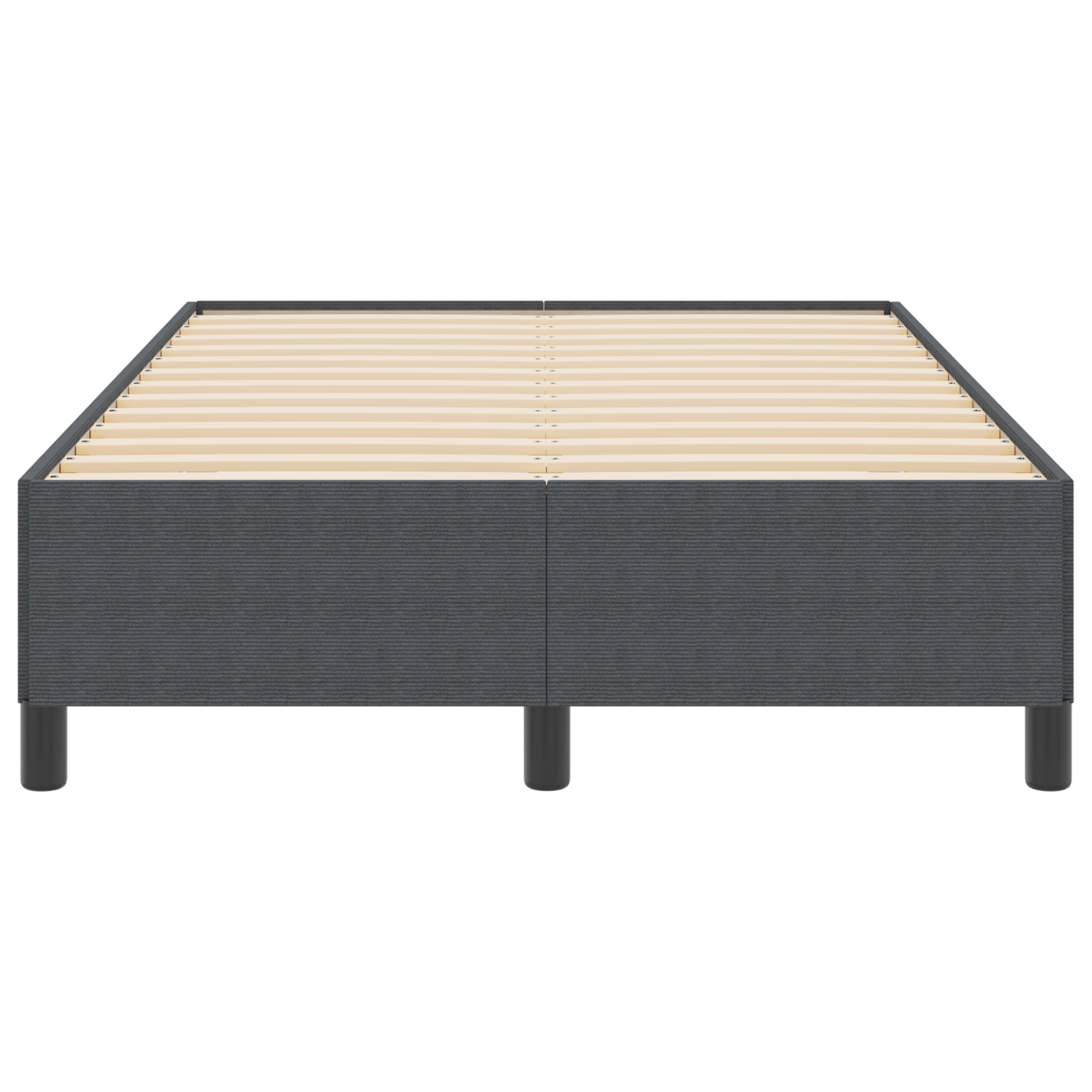 Bed Frame Dark Grey 120x190 cm Corduroy Fabric - Image 5