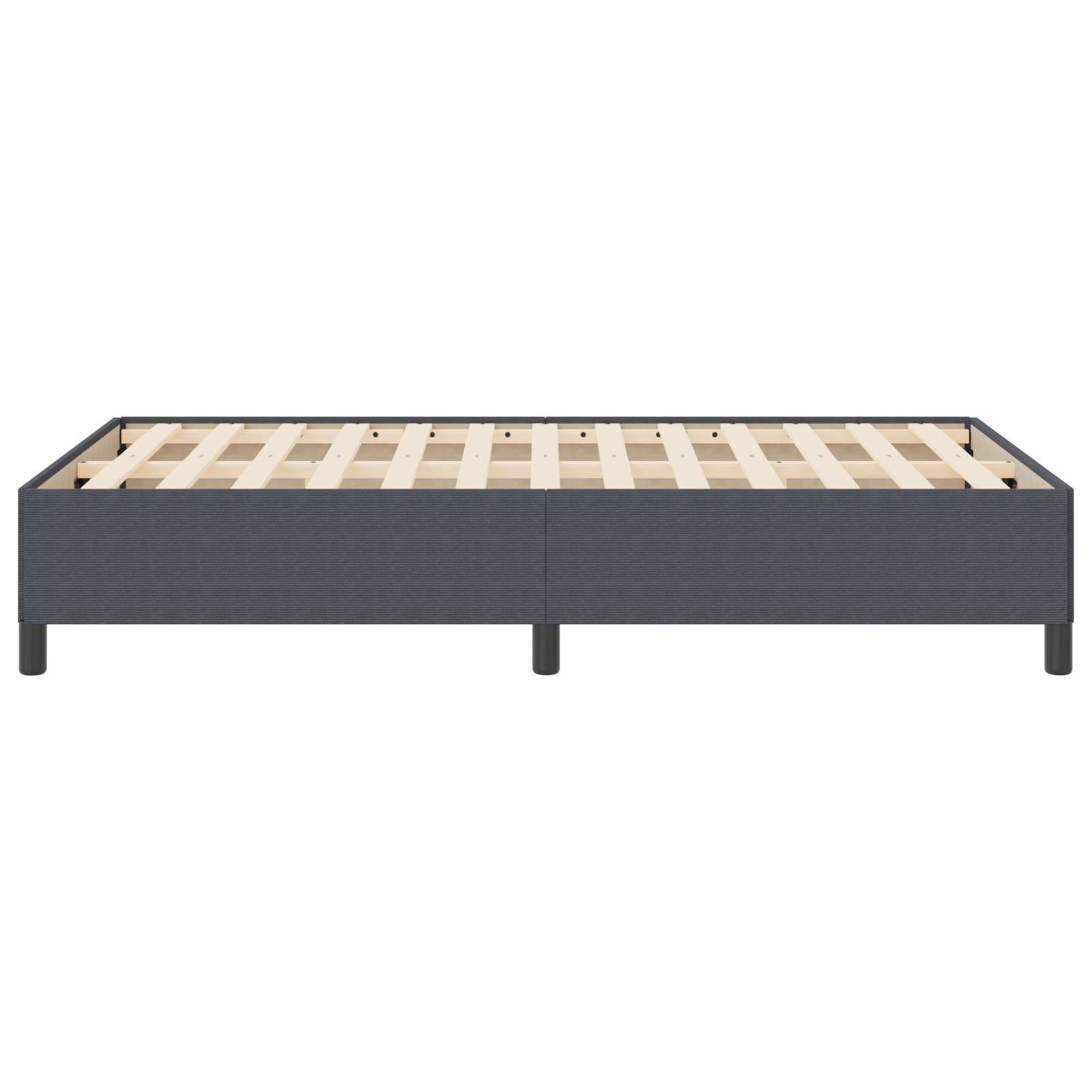Bed Frame Dark Grey 120x190 cm Corduroy Fabric - Image 6