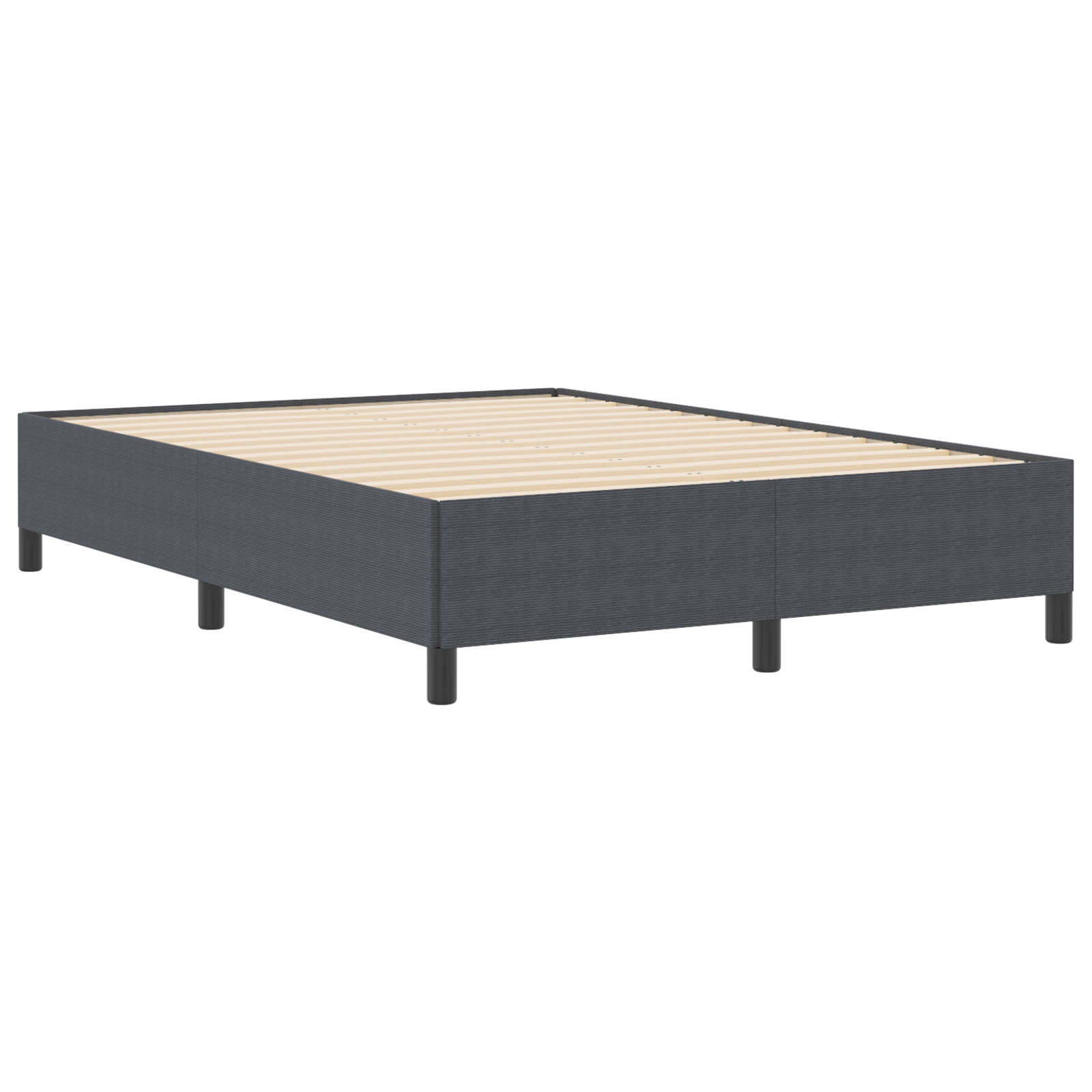 Bed Frame Dark Grey 140x200 cm Corduroy Fabric - Image 3