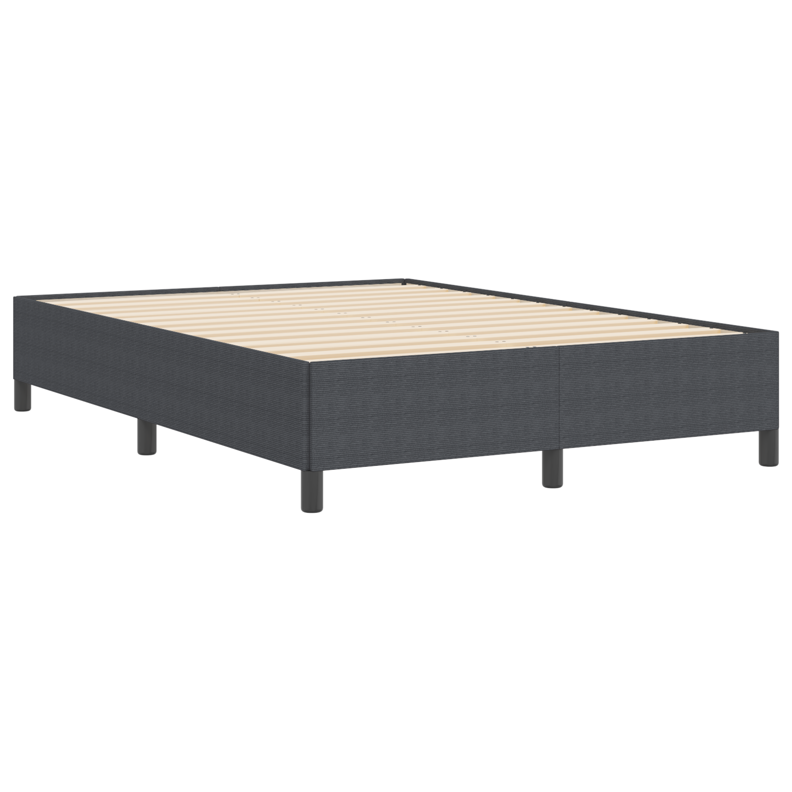 Bed Frame Dark Grey 140x200 cm Corduroy Fabric - Image 5