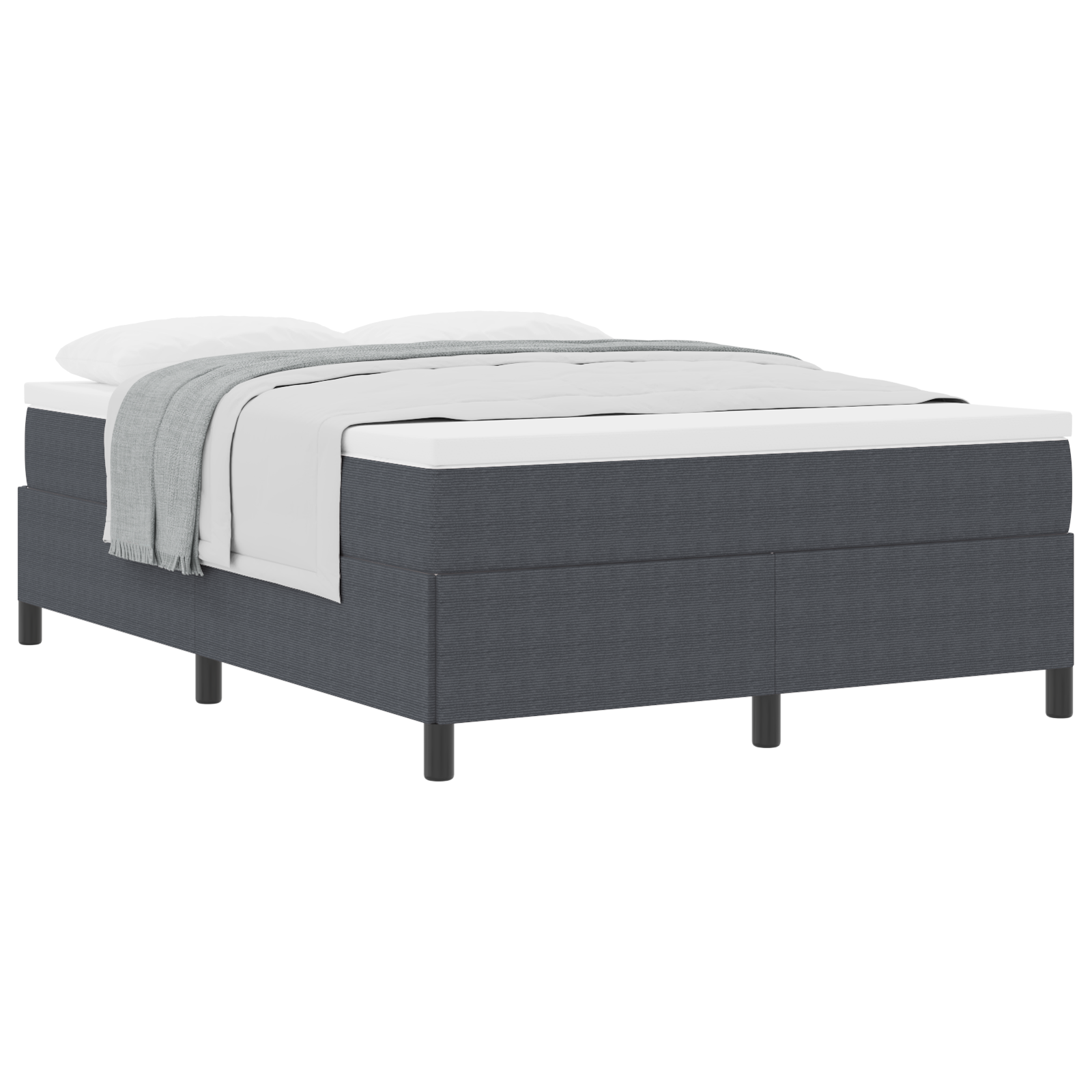 Bed Frame Dark Grey 140x200 cm Corduroy Fabric - Image 2