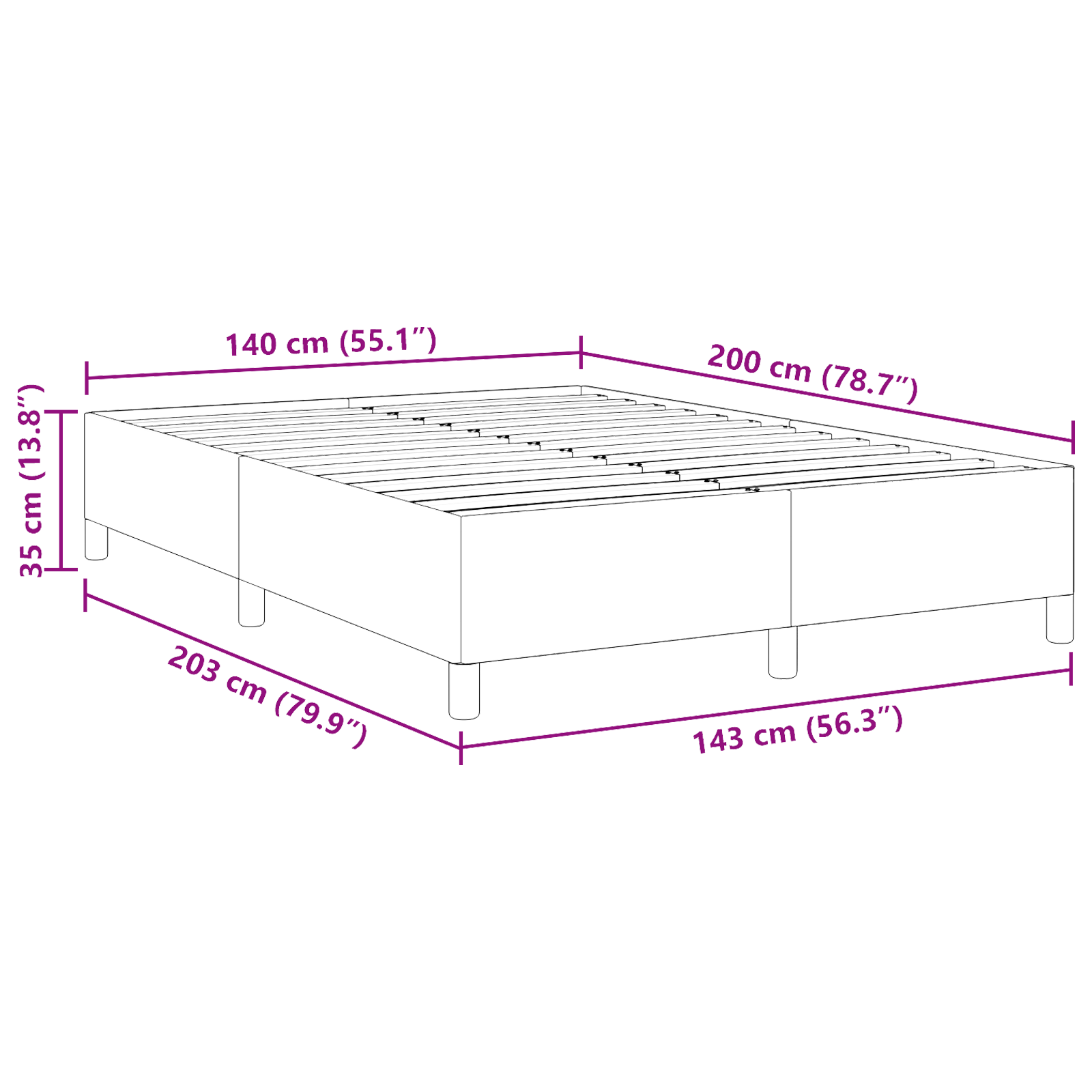 Lovos rėmas Šviesiai žalias Pilkas 140x200 cm Džinsinio audinio - Image 7