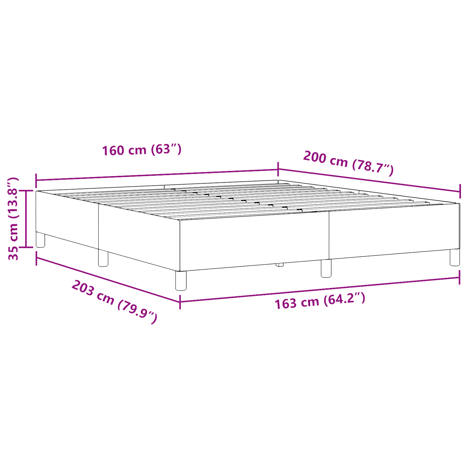 Lovos rėmas Šviesiai pilka 160x200 cm Švelnaus veliūro - Image 9