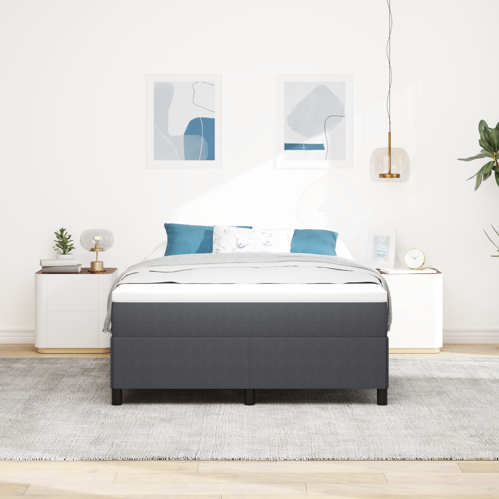 Lovos rėmas Tamsiai pilkas 160x200 cm Velvetinė medžiaga
