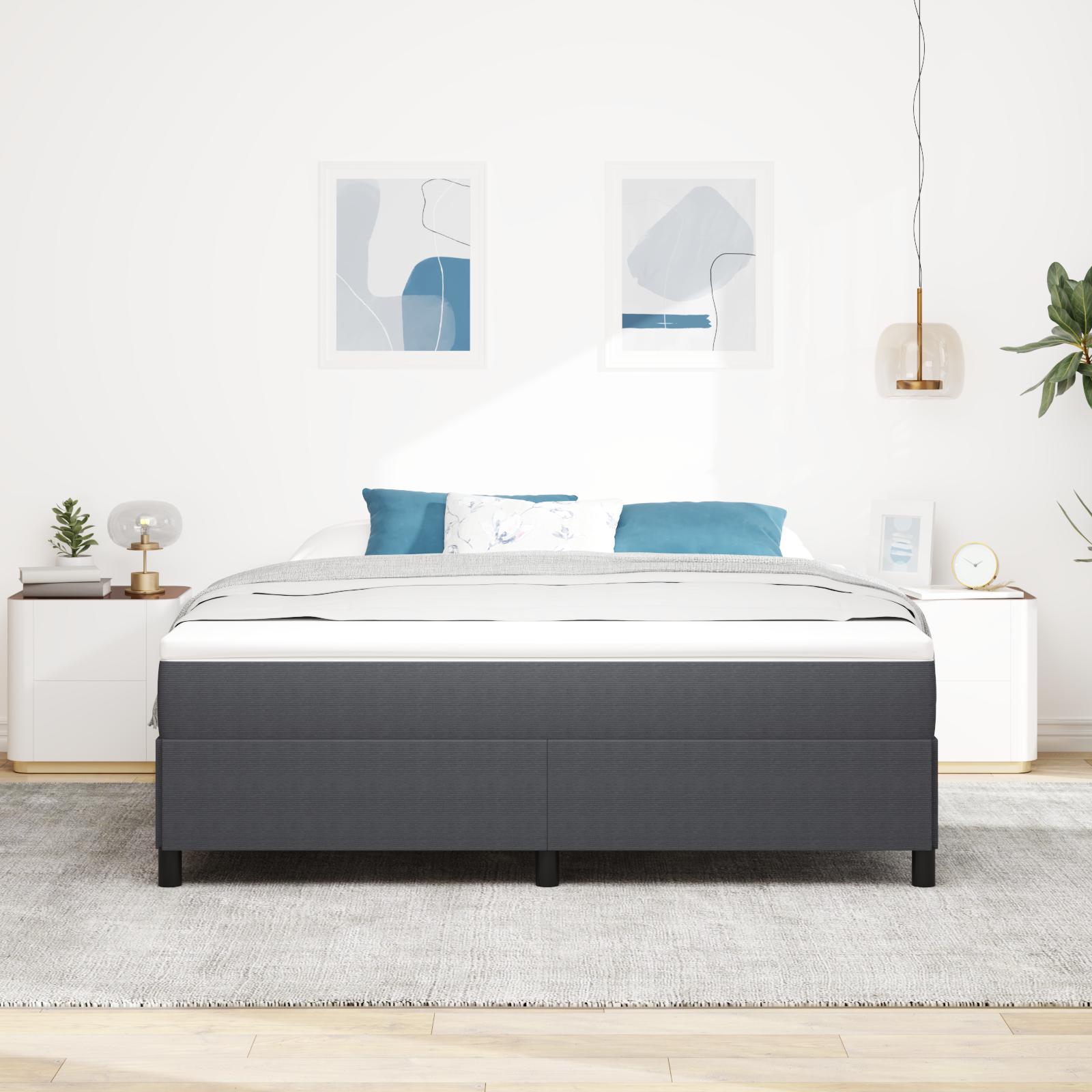 Lovos rėmas Tamsiai pilkas 180x200 cm Švelnus veliūras - Image 4