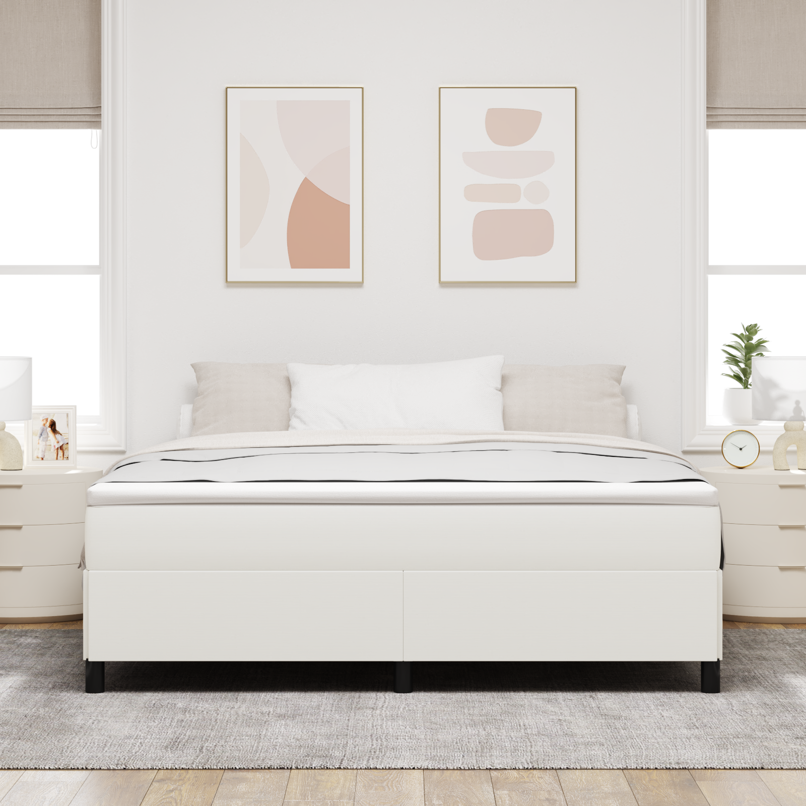 Lovos rėmas Kreminė 180x200 cm Velvetinė medžiaga - Image 4