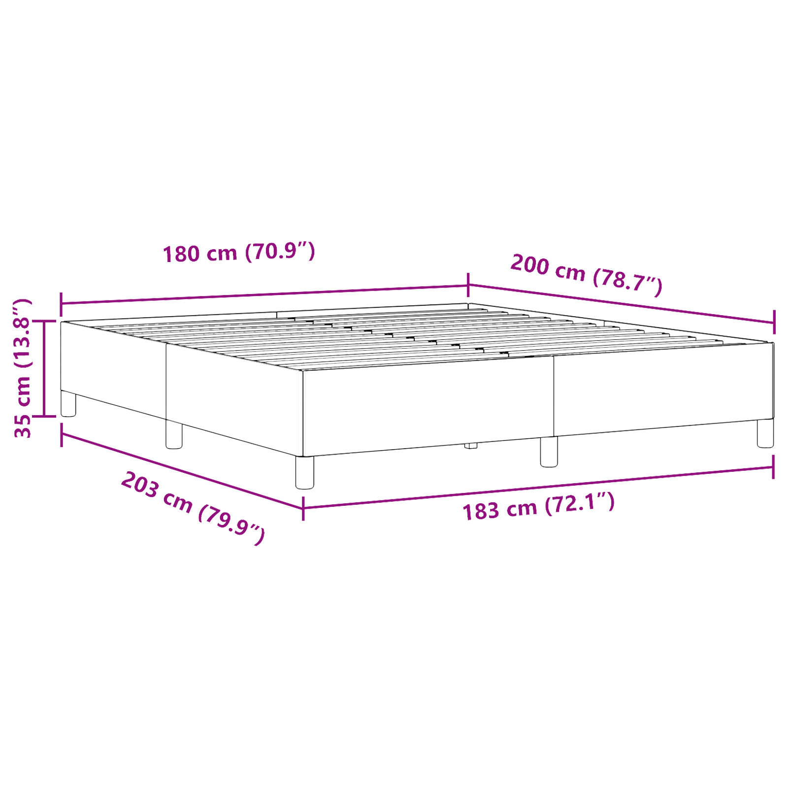 Lovos rėmas Mėlynas 180x200 cm Aksominis audinys - Image 8