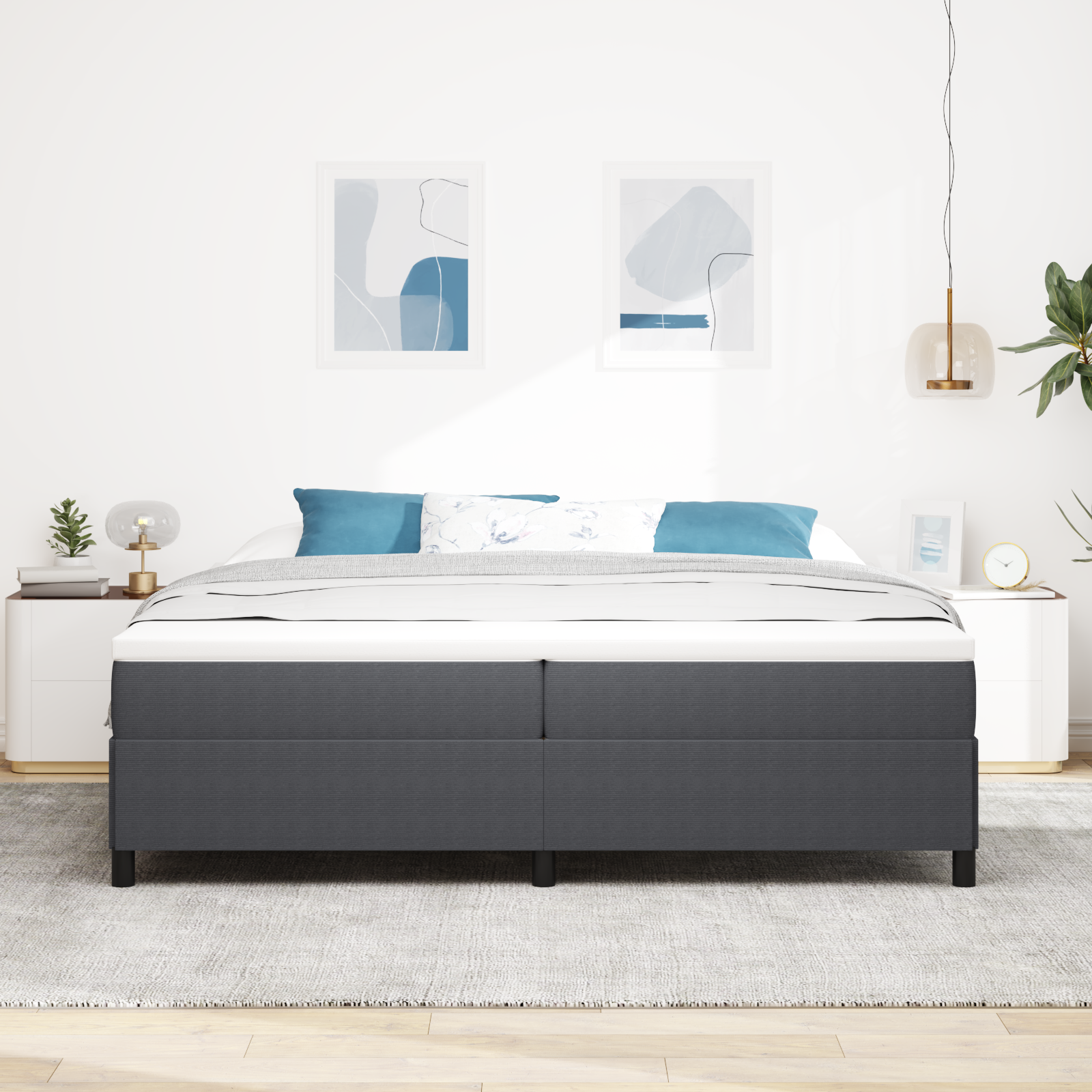 Lovos rėmas Tamsiai pilkas 200x200 cm Kadro medvilnė