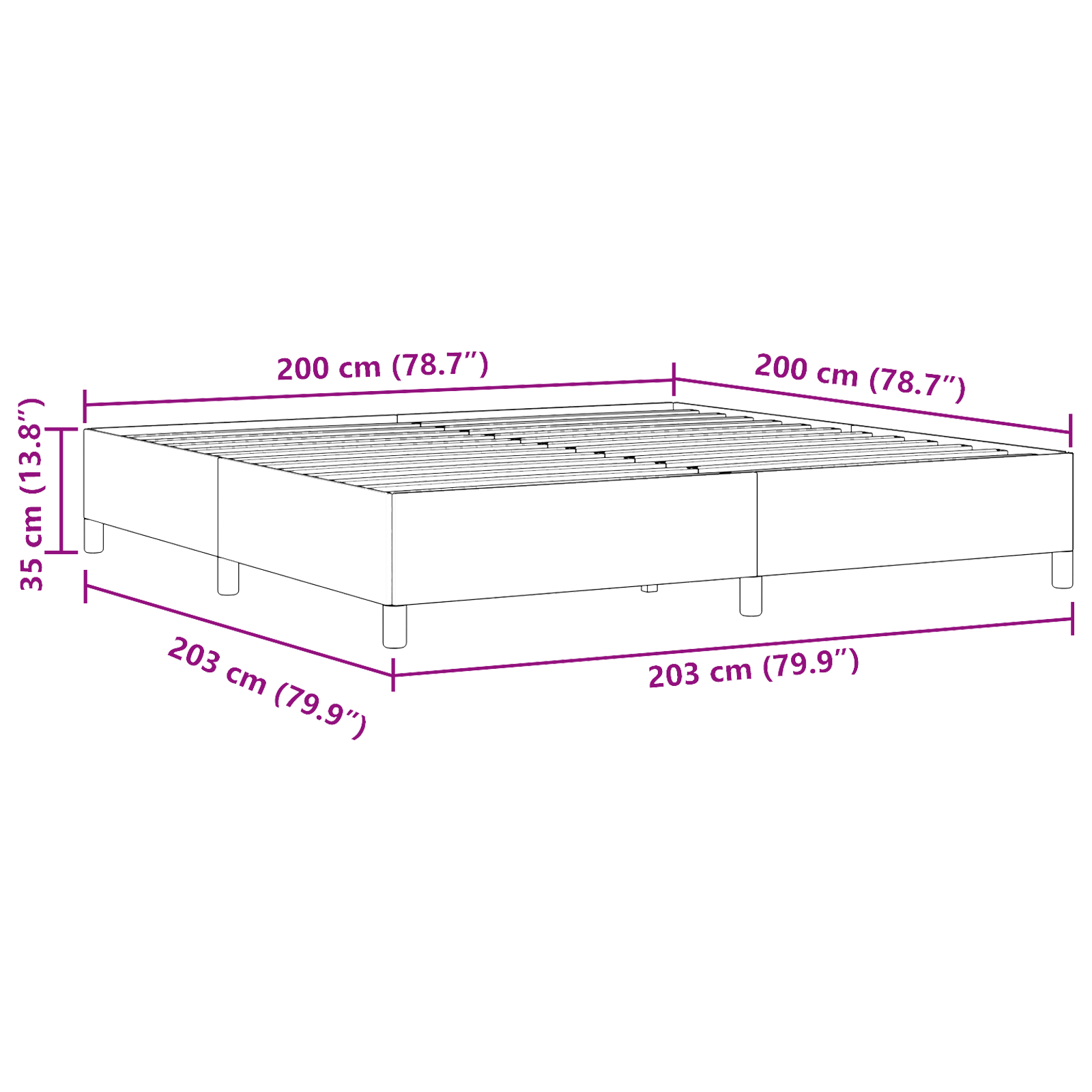 Lovos rėmas Tamsiai pilkas 200x200 cm Kadro medvilnė - Image 7