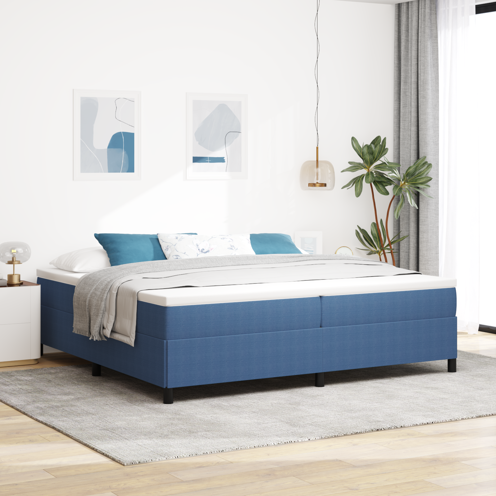 Lovos rėmas Mėlynas 200x200 cm Velvetinė medžiaga