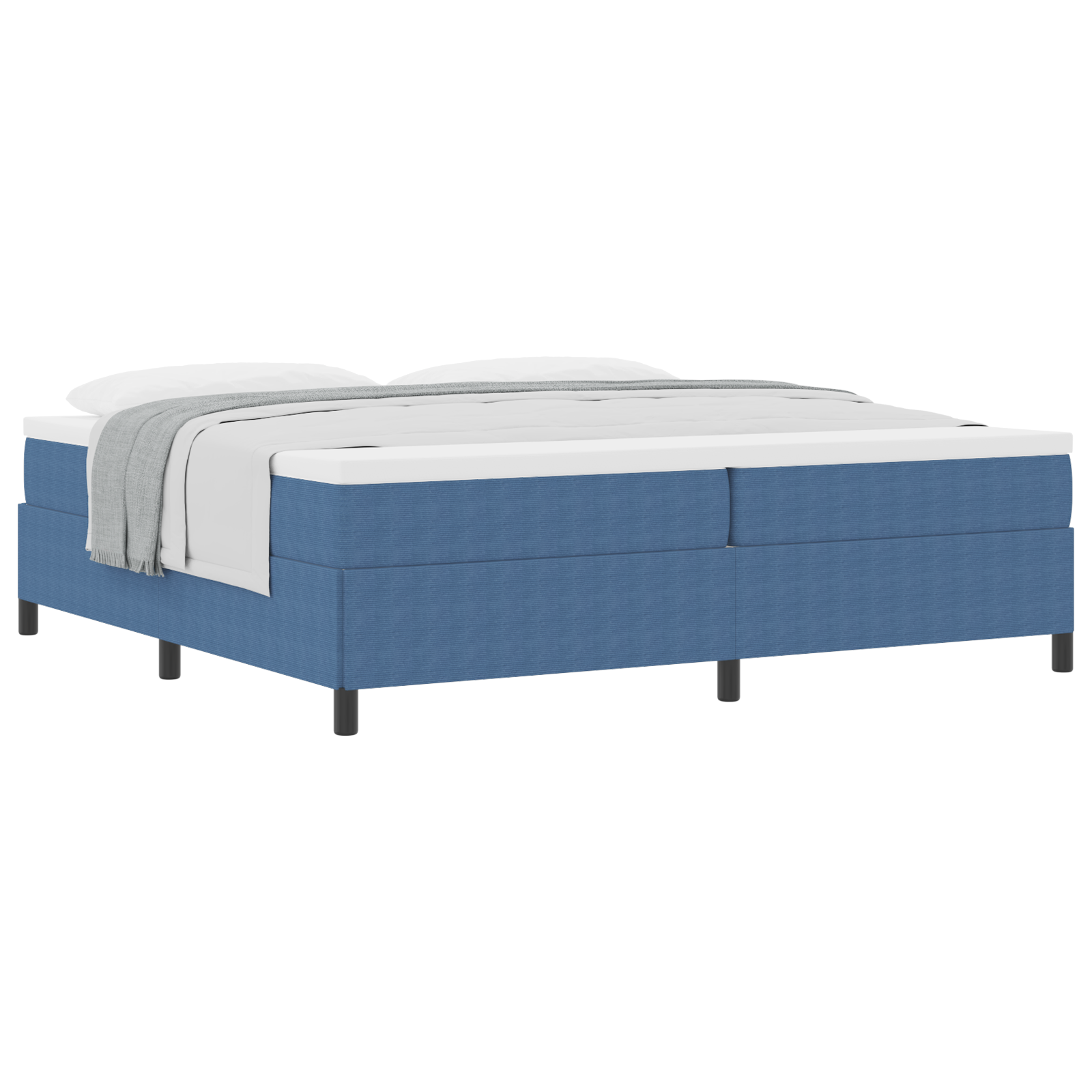 Bed Frame Blue 200x200 cm Corduroy Fabric - Image 2