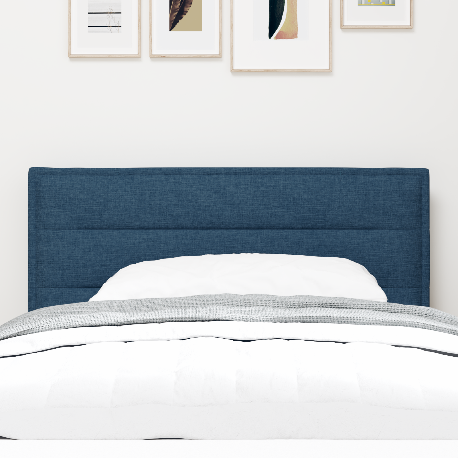 Thumbnail - vidaXL Kopfteil Linien-Design Blau 100 cm Stoff