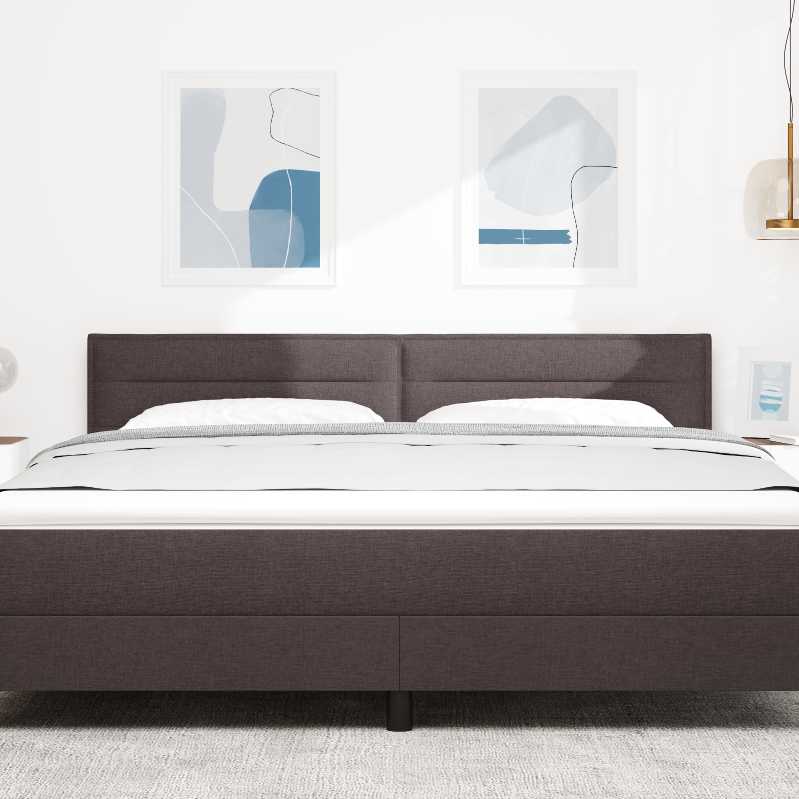 Thumbnail - vidaXL Kopfteil Linien-Design Dunkelbraun 180 cm Stoff