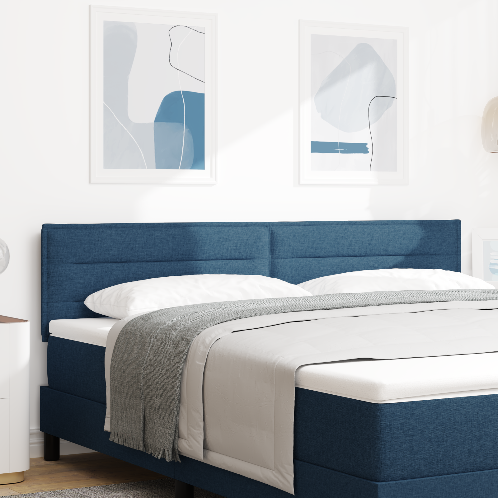 Thumbnail - vidaXL Kopfteil Linien-Design Blau 180 cm Stoff