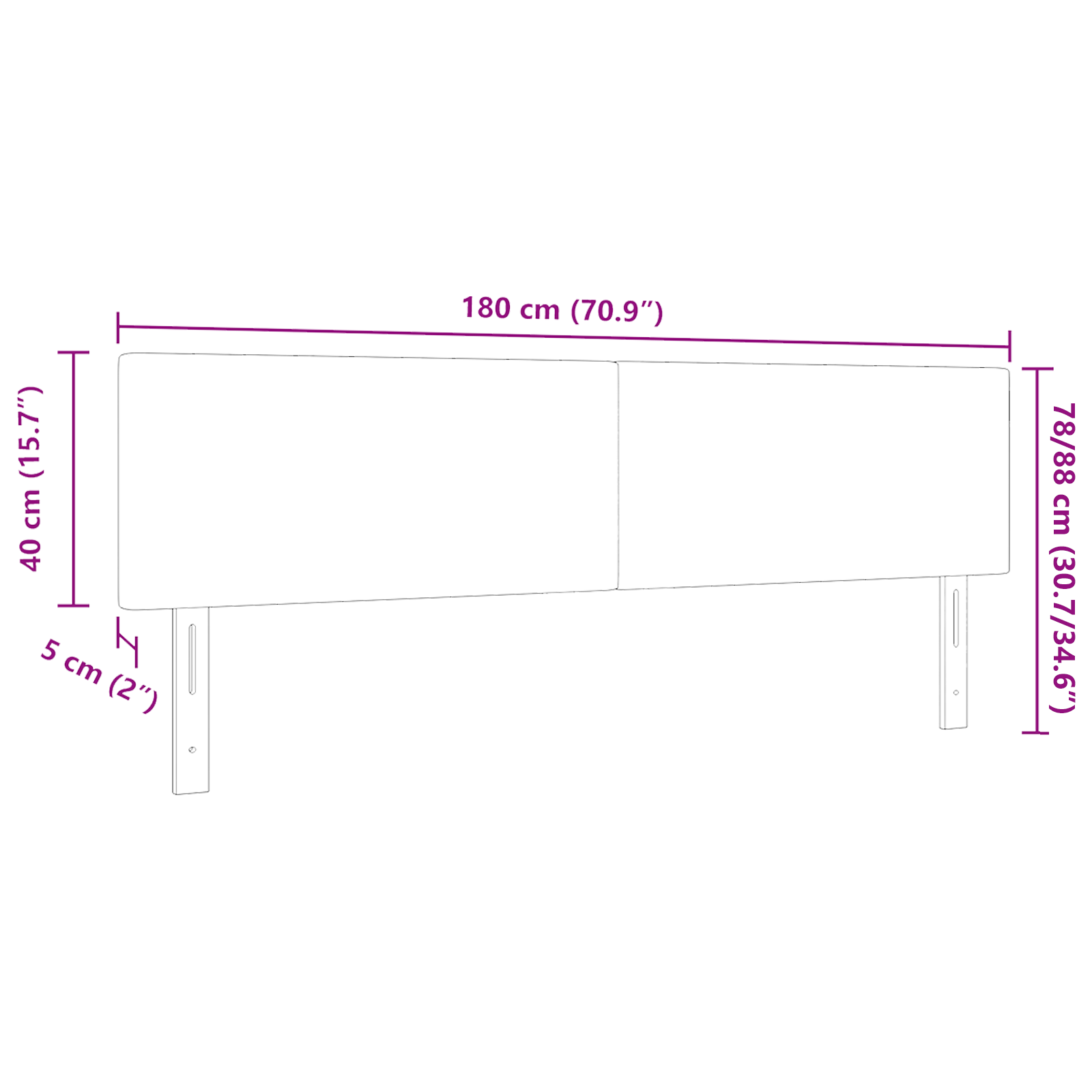 Sengegavl Enkel Design Creme 180 cm Fløjlstof 9 image product%2F42007063%2FP Size 42007063 WBG Size EU%20%281%29 01