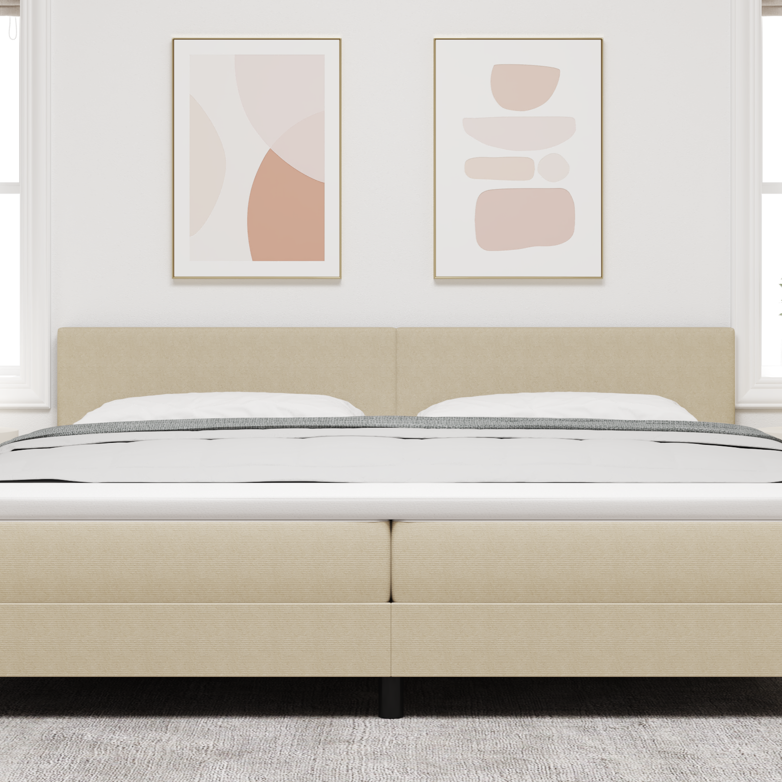 Headboard Plain Design Light Green Grey 200 cm Corduroy Fabric - Image 3