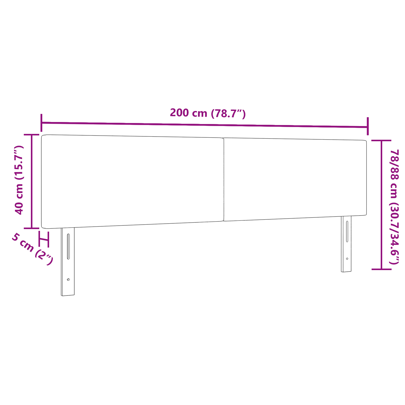 Headboard Plain Design Light Green Grey 200 cm Corduroy Fabric - Image 9
