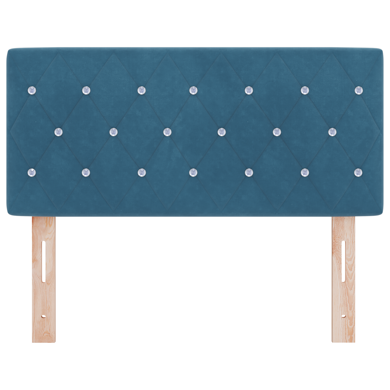 Headboard Crystal Button Tufted Dark Blue 100 cm Velvet - Image 4