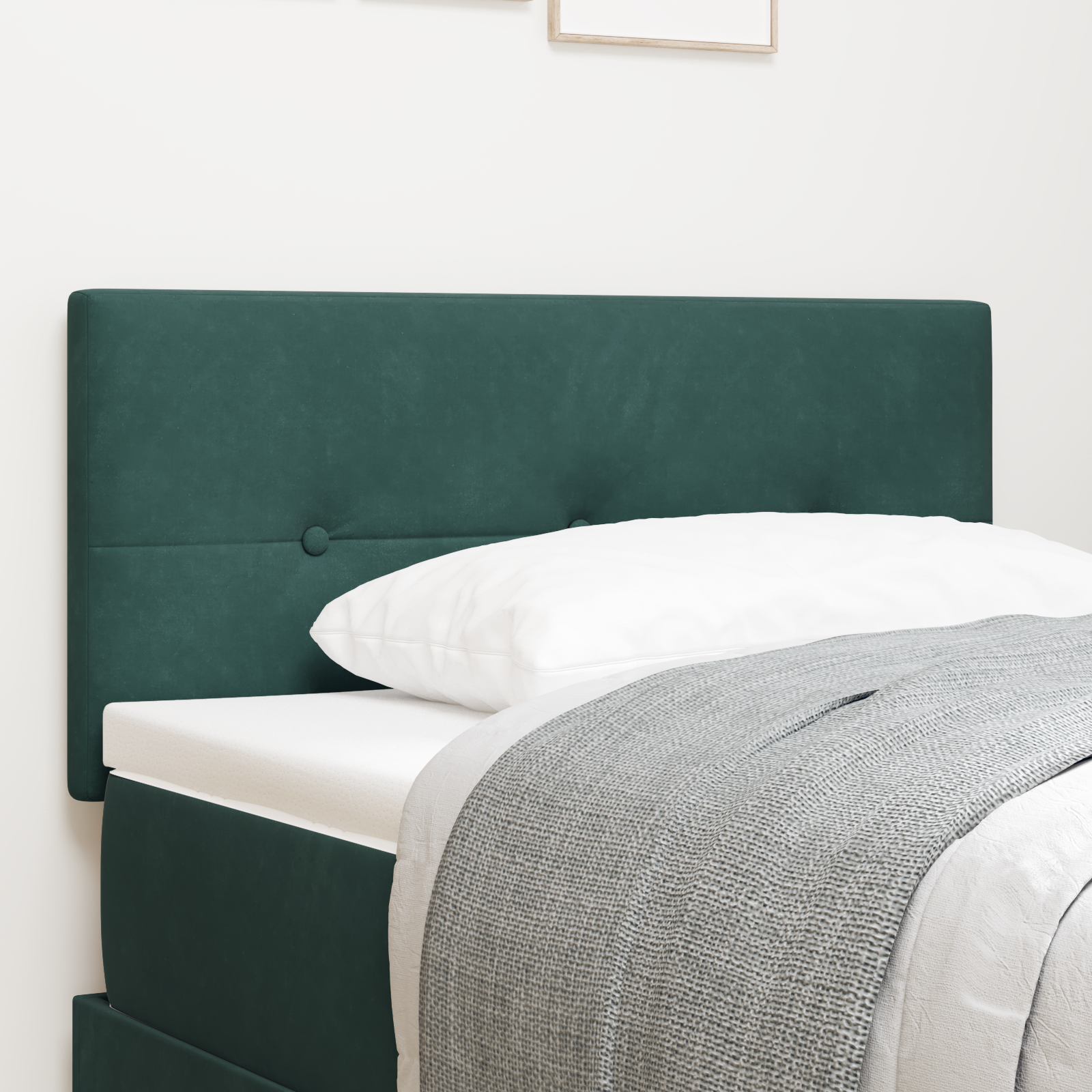 Headboard Button Tufted Dark Green 80 cm Velvet