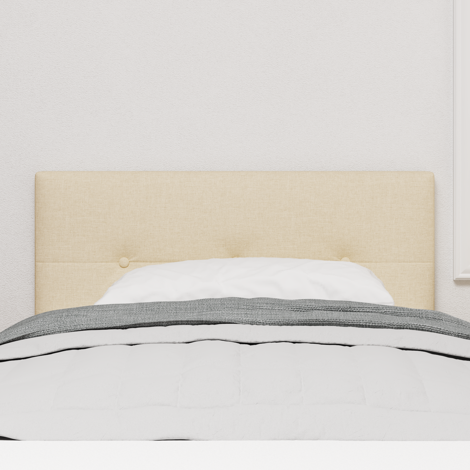 Headboard Button Tufted Cream 90 cm Fabric - Image 3