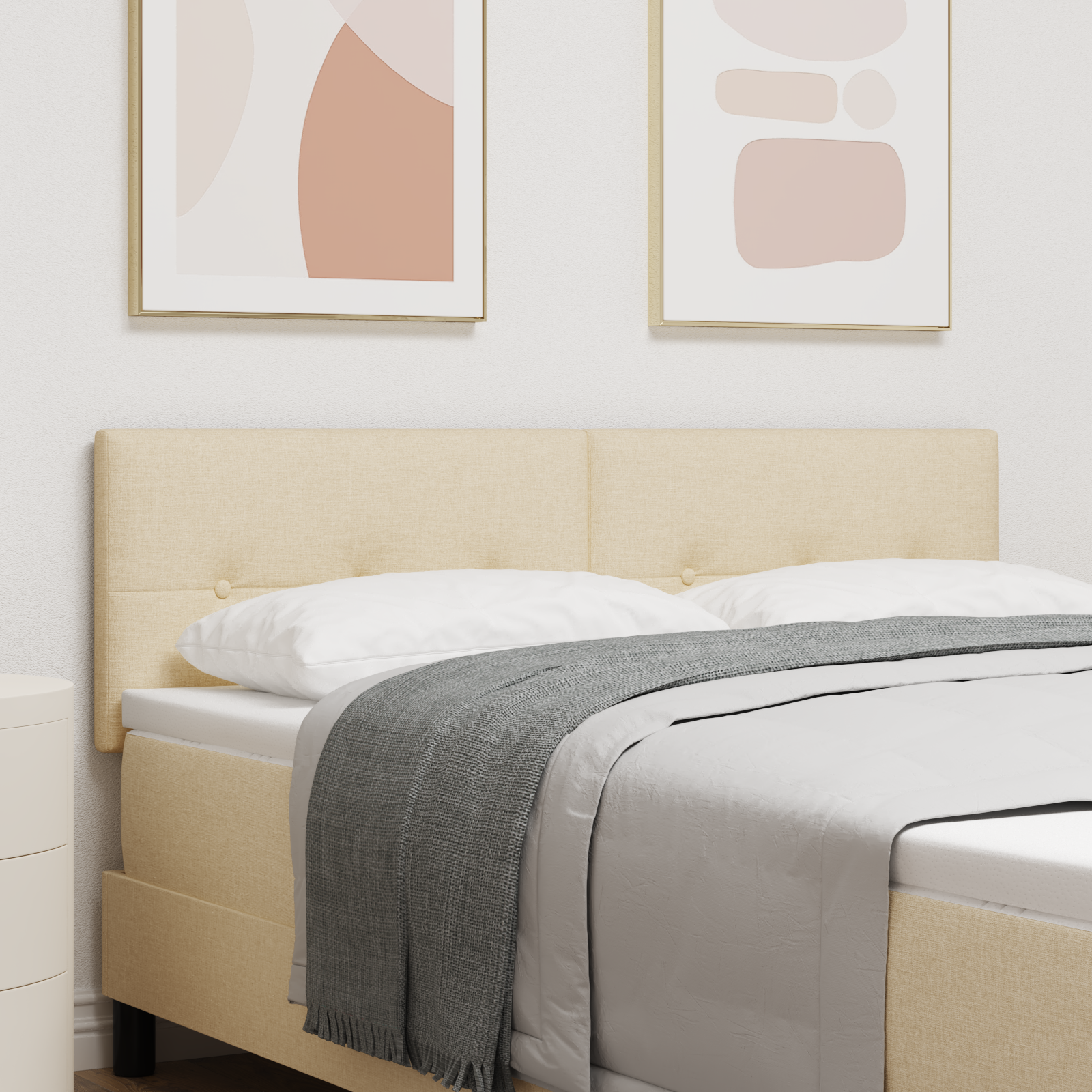 Hovedgærde Med Knapper Cremefarvet 140 cm Stof 1 image product%2F42007155%2FP Mood 42007155 Mood Image%20%281%29 01