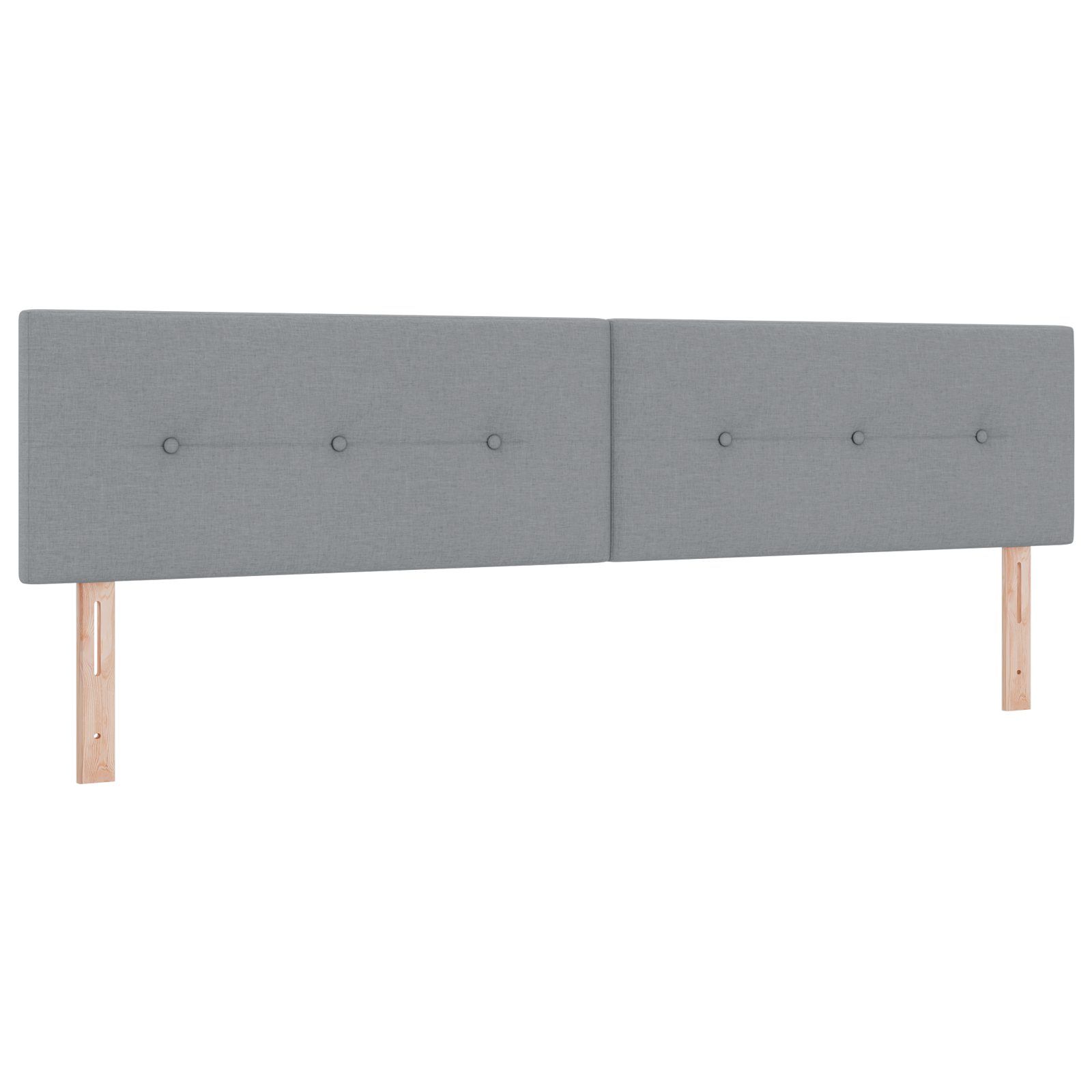 Headboard Button Tufted Light Grey 200 cm Fabric - Image 2