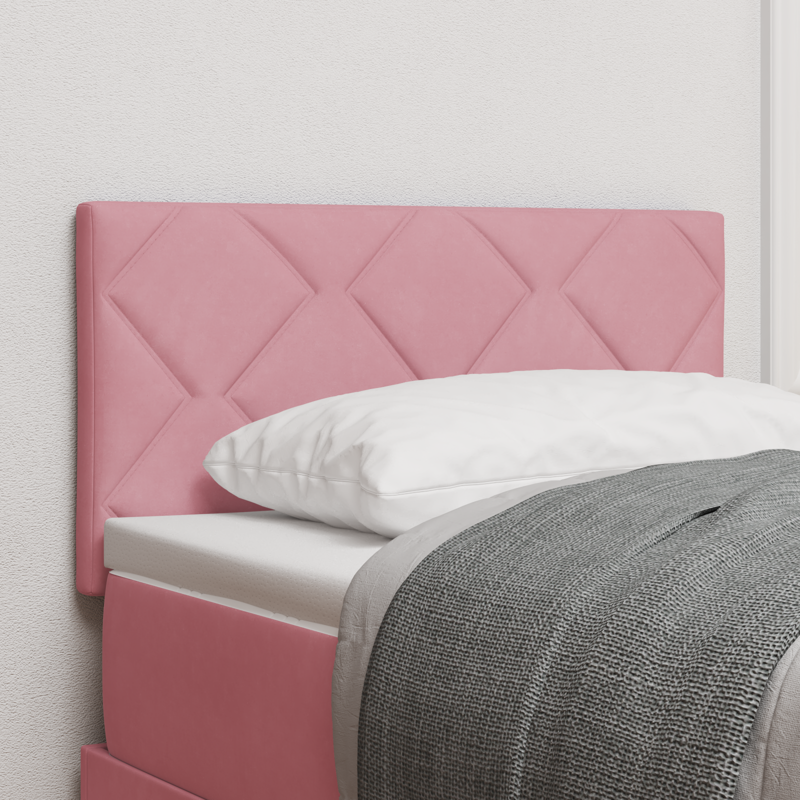 Thumbnail - vidaXL Pinkes Diamantblock-Kopfteile - 80 cm Samt