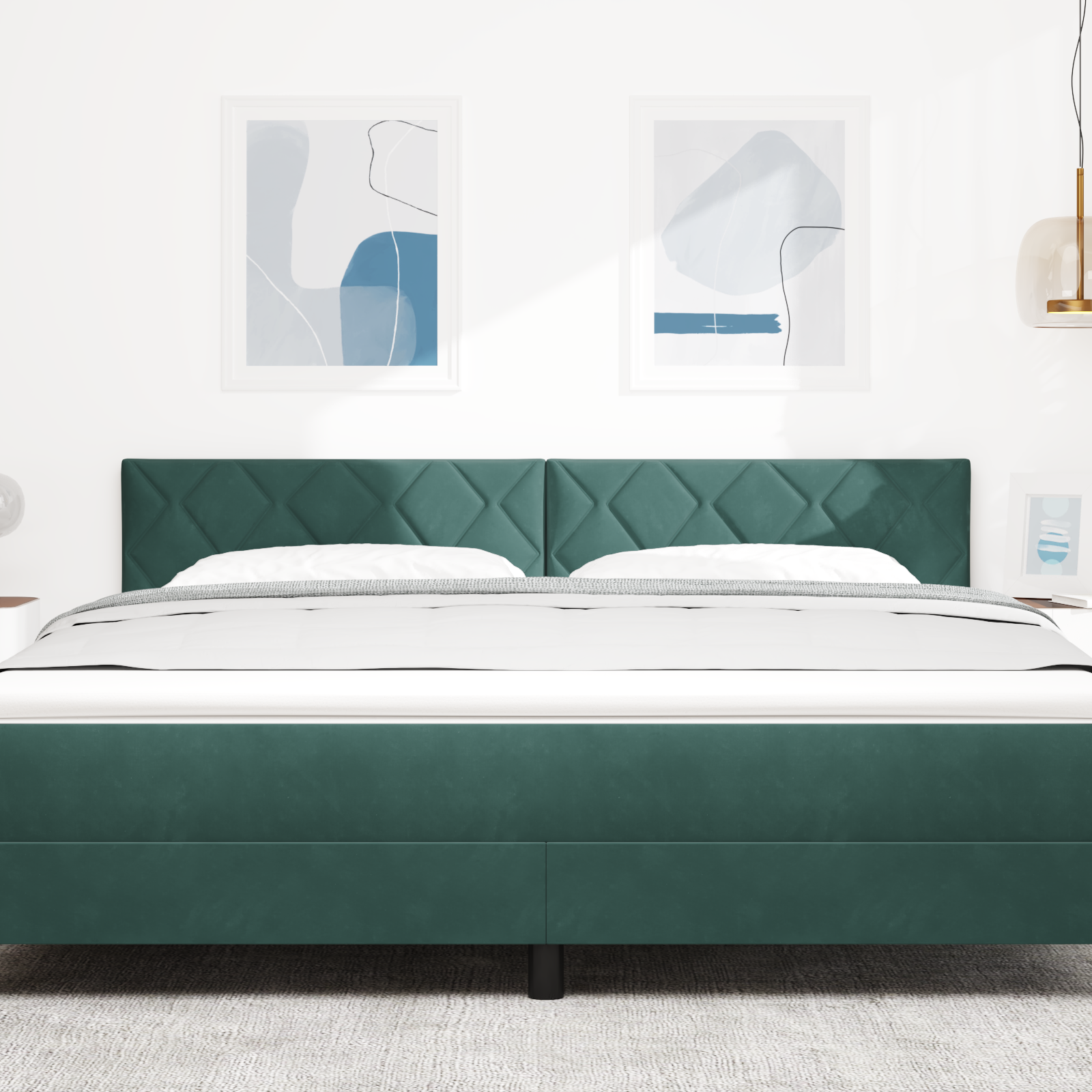Thumbnail - vidaXL Kopfteil im Diamantblock-Design, Dunkelgrün, 180 cm, Samt