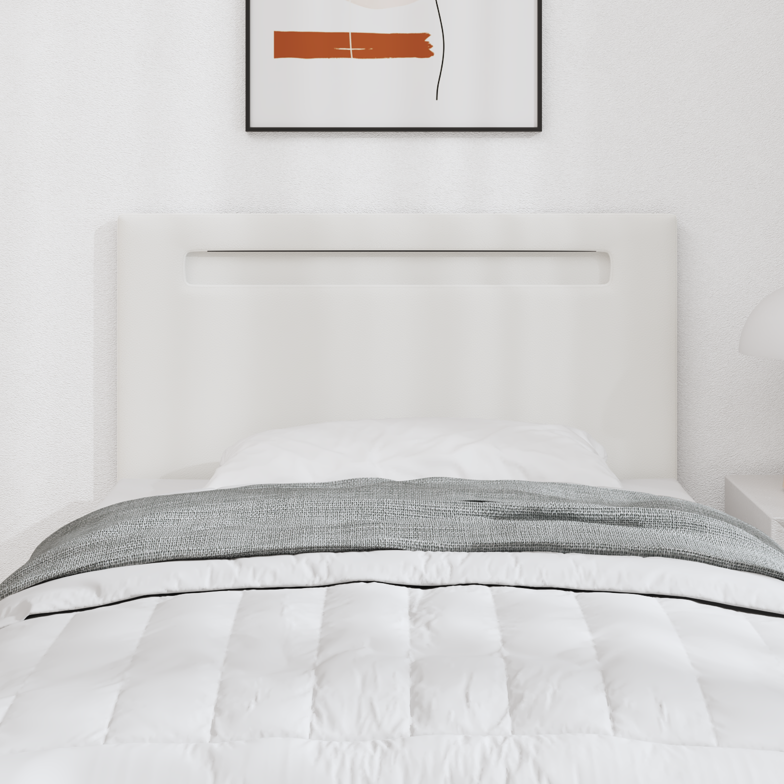 Headboard Plain Design Pure White 100 cm Faux Leather - Image 3