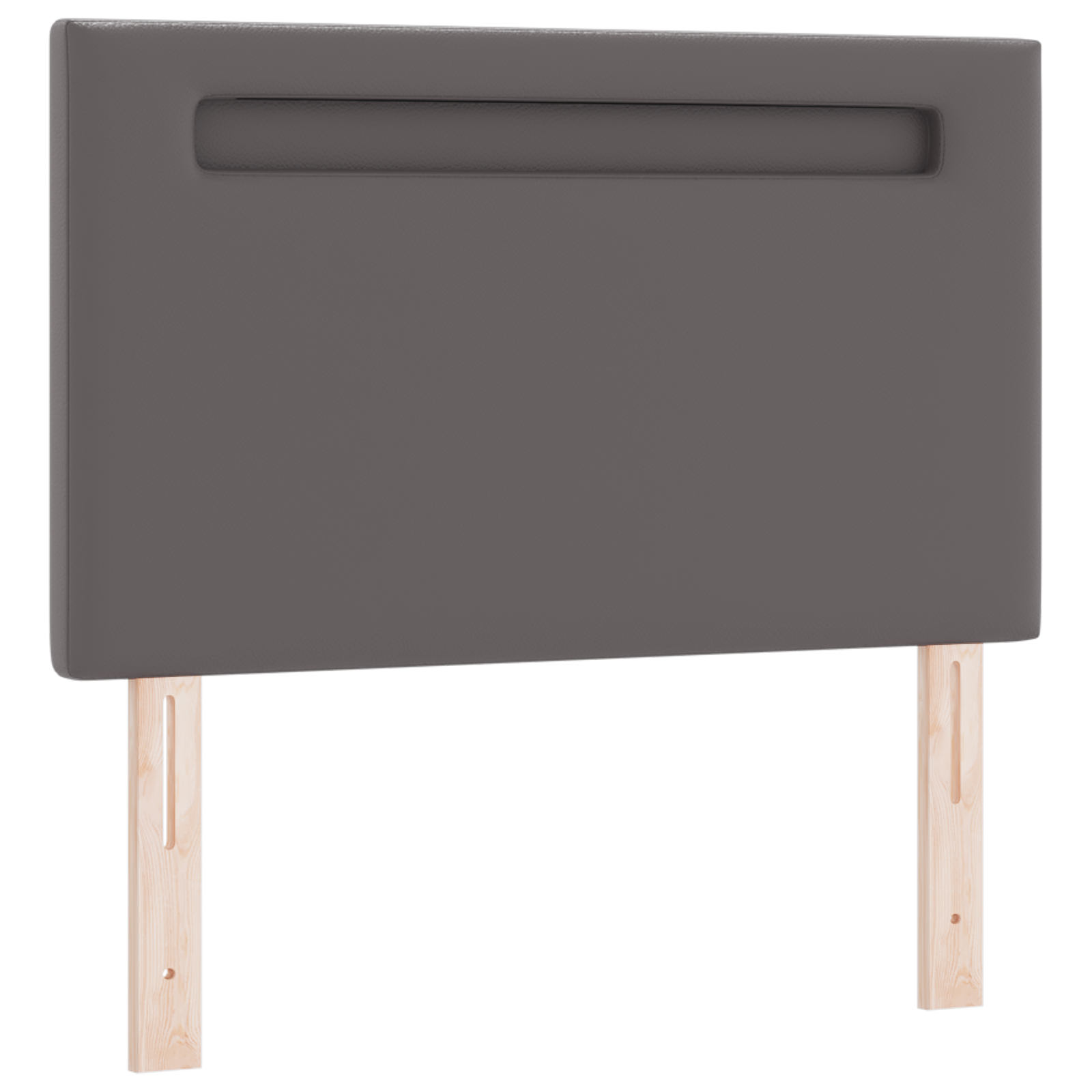 Headboard Plain Design Grey 100 cm Faux Leather - Image 2