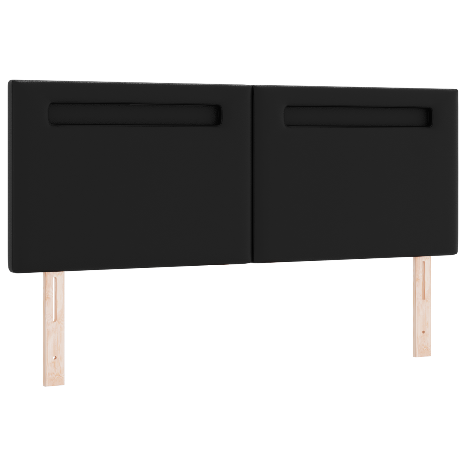 Headboard Plain Design Black 140 cm Faux Leather - Image 2