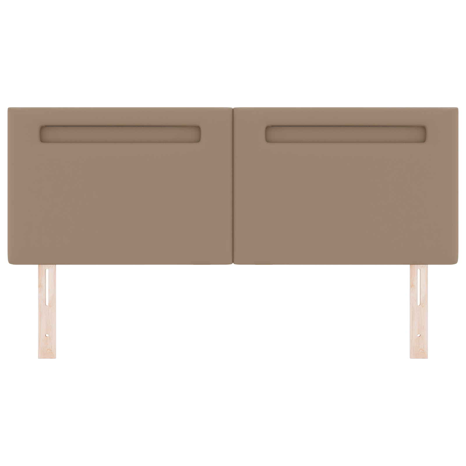 Headboard Plain Design Cappuccino 140 cm Faux Leather - Image 4