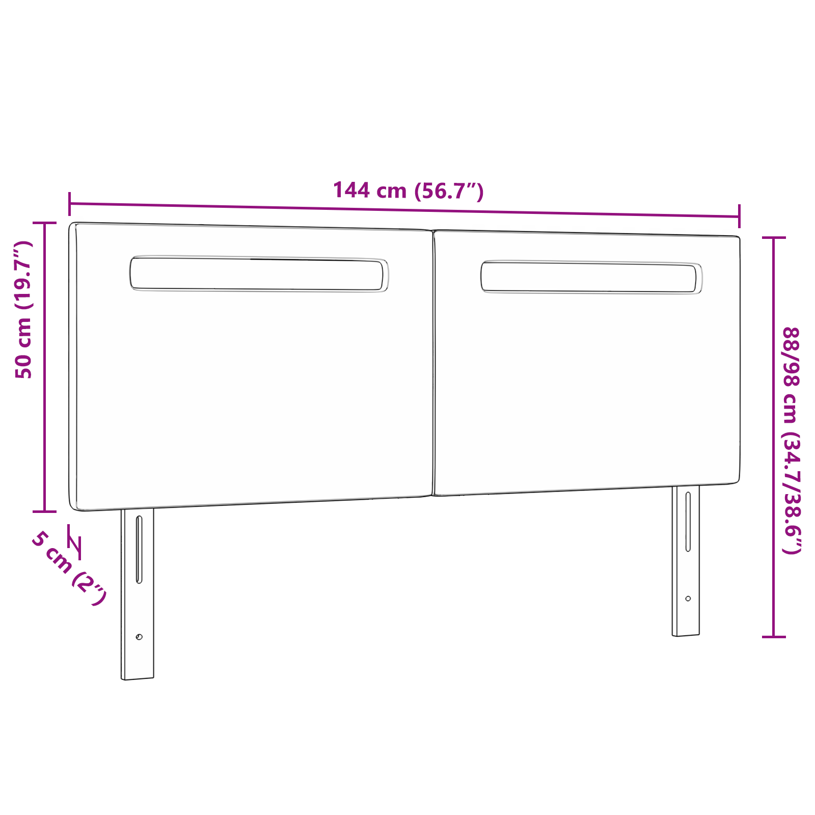 Headboard Plain Design Cappuccino 140 cm Faux Leather - Image 6