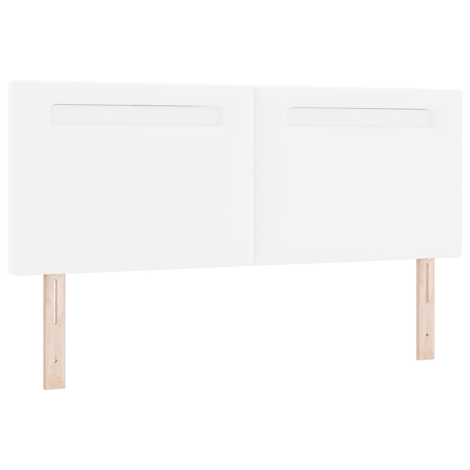 Headboard Plain Design Pure White 160 cm Faux Leather - Image 2