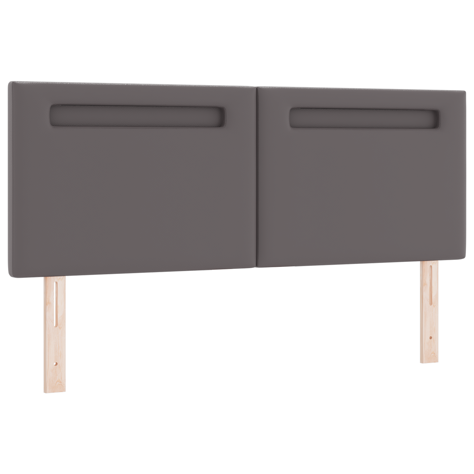 Headboard Plain Design Grey 160 cm Faux Leather - Image 2